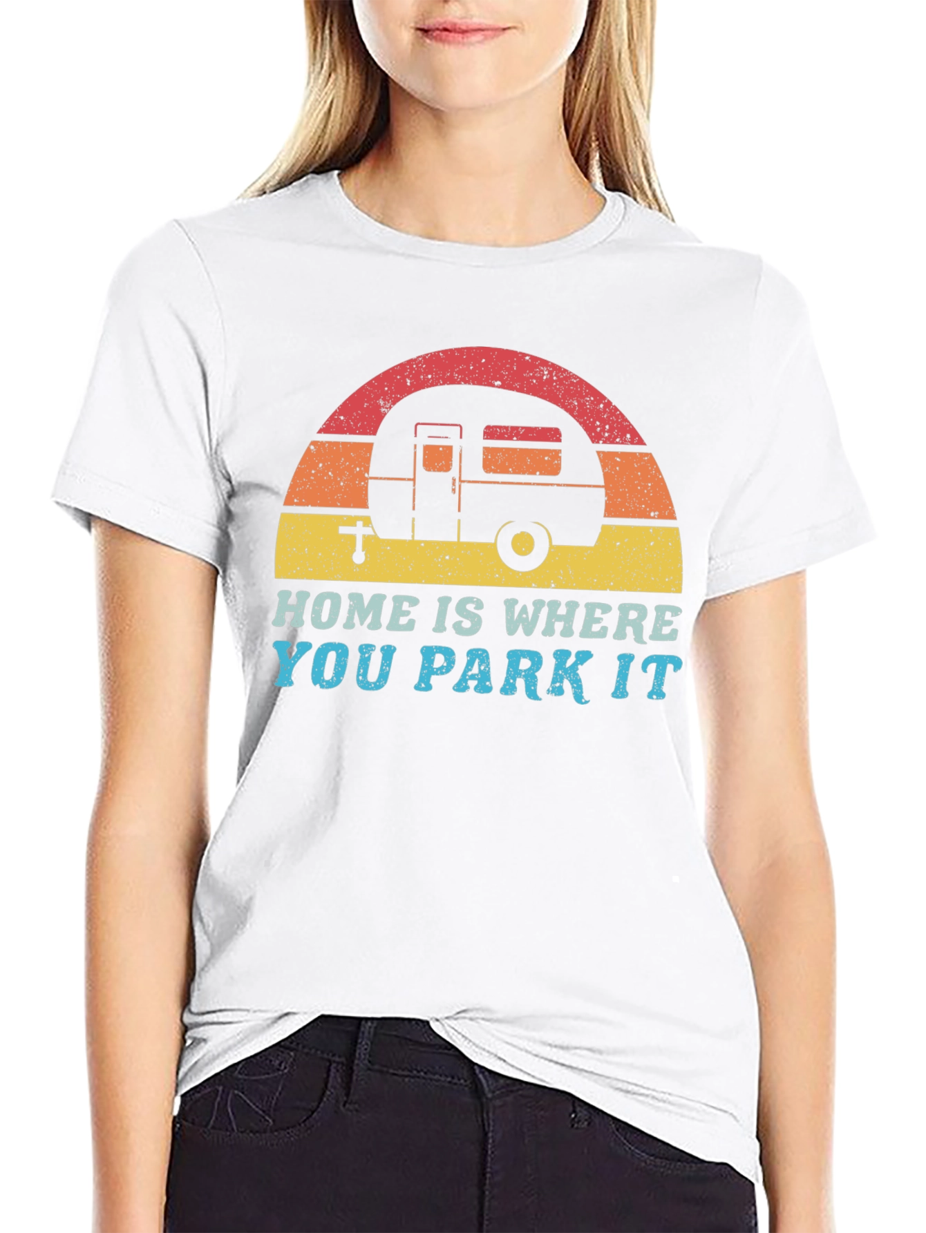 Home is Where You Park It Retro Camping Tee