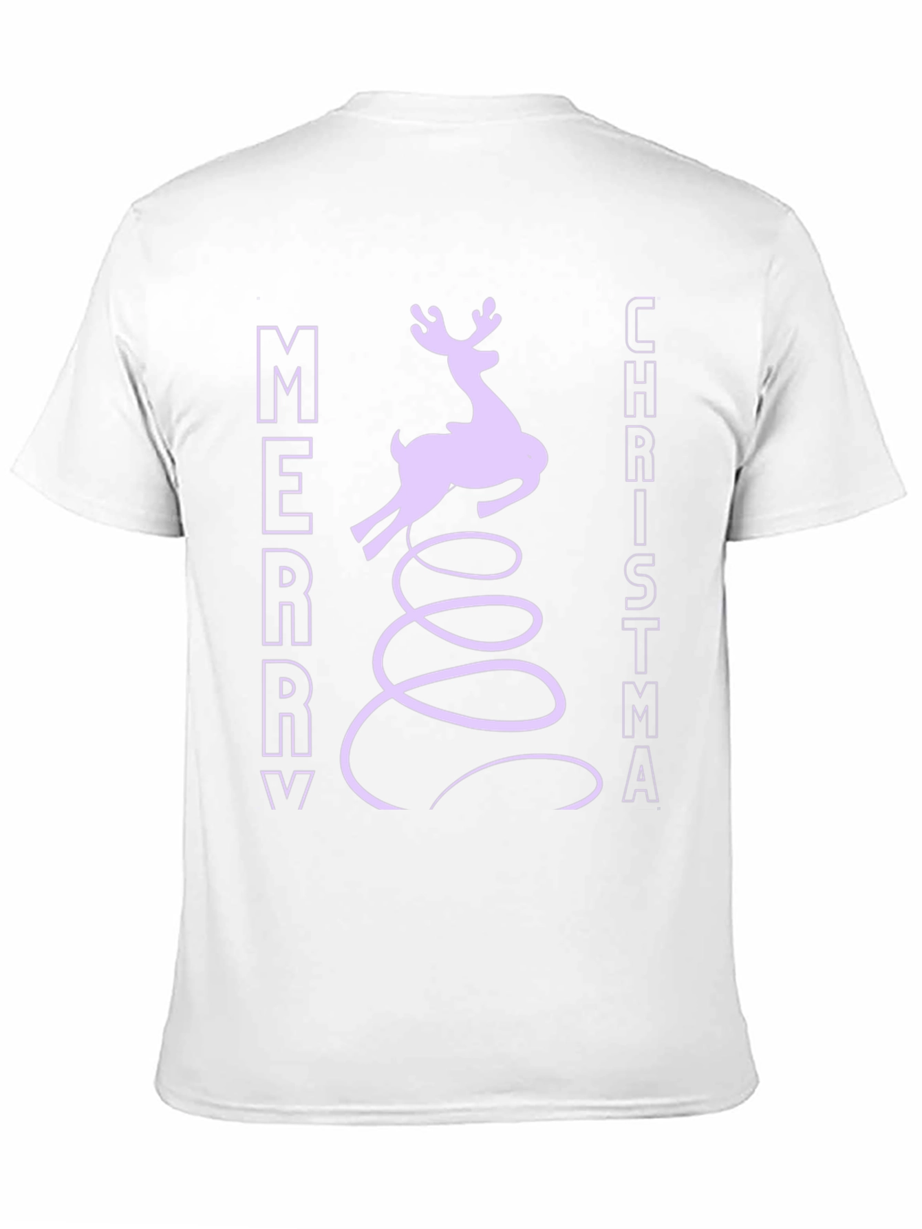 Merry Christmas Reindeer Graphic Tee - Black