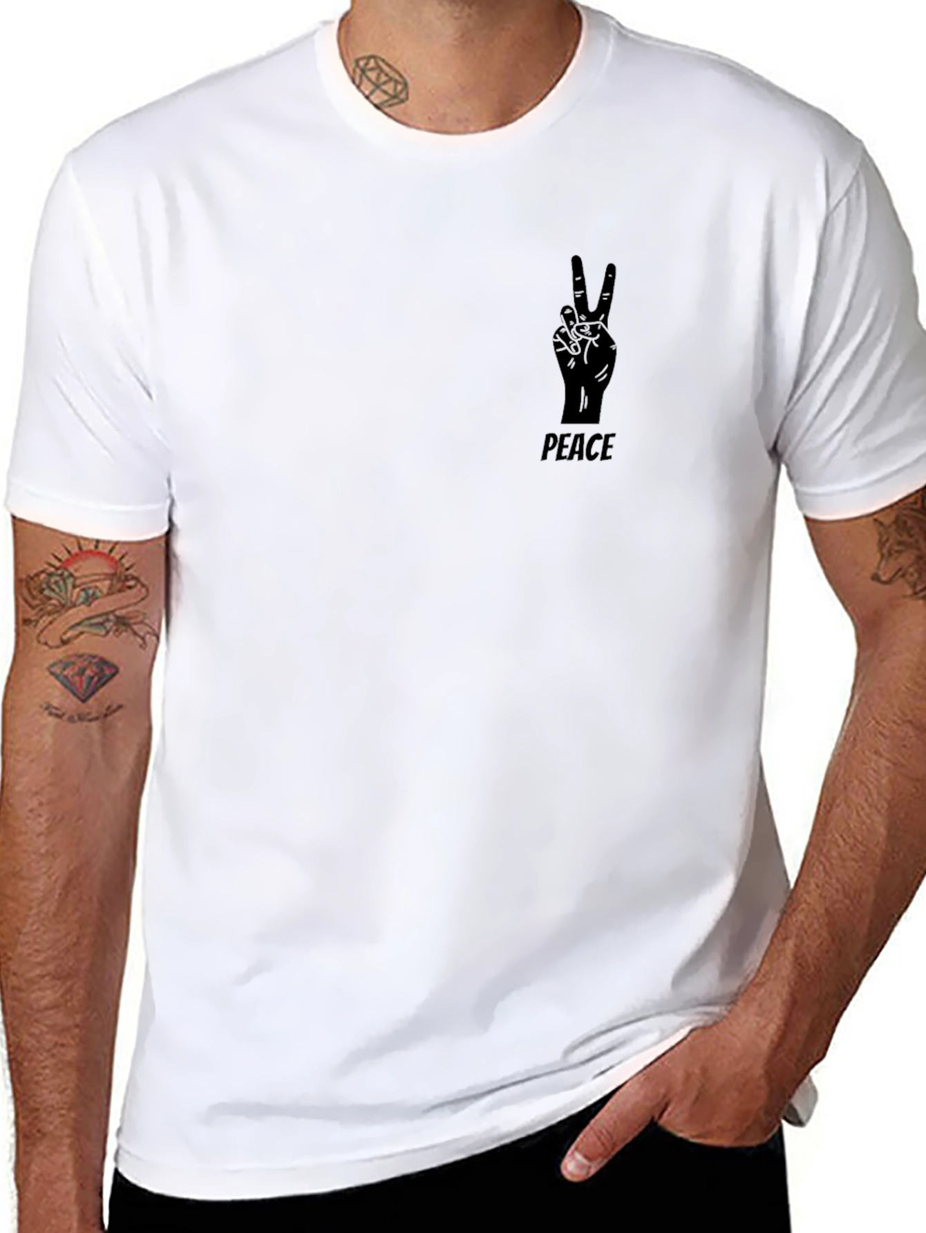 Peace Graphic Black T-Shirt