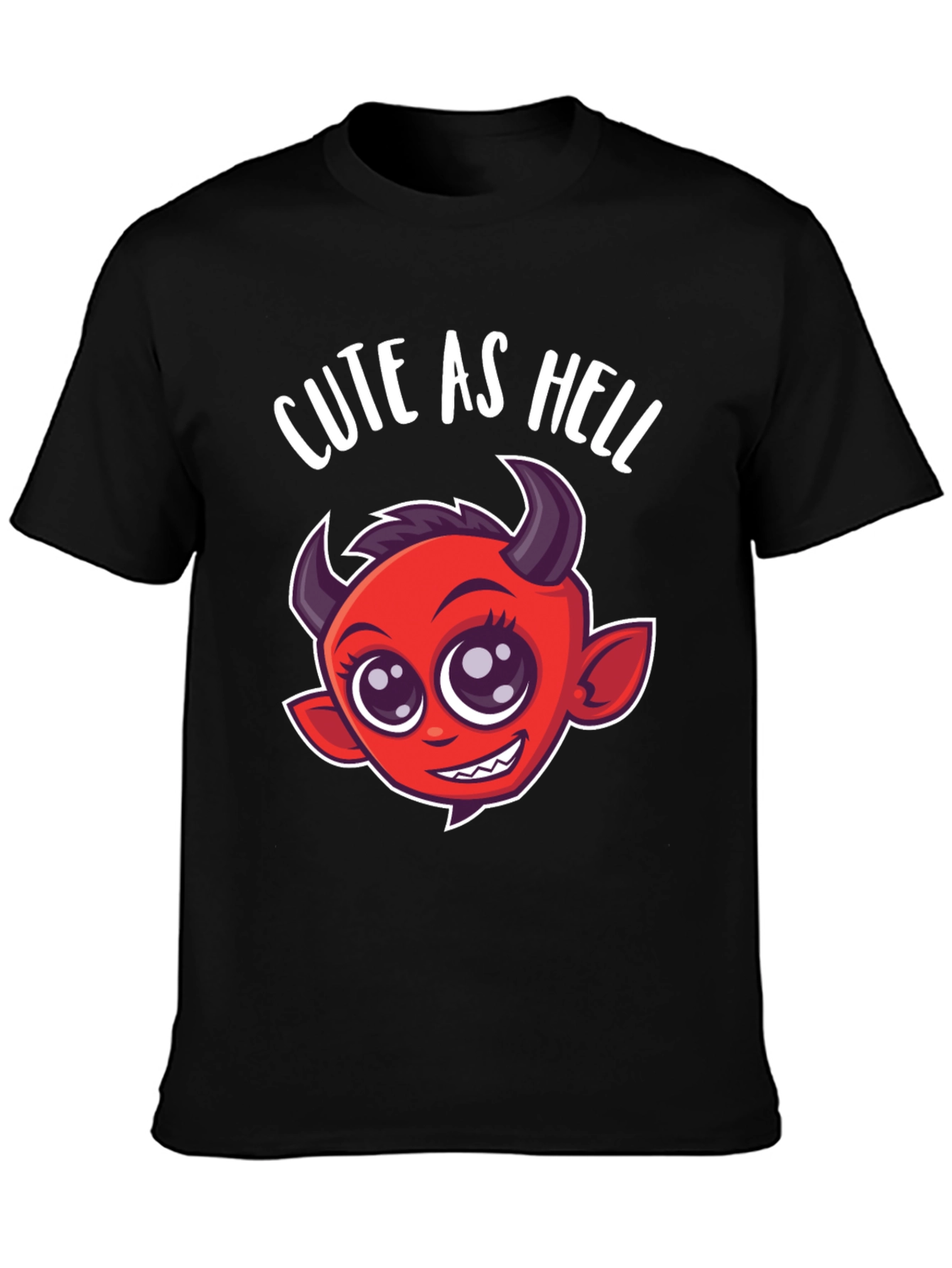 Cute as Hell T-Shirt - Devil Cartoon Graphic Tee