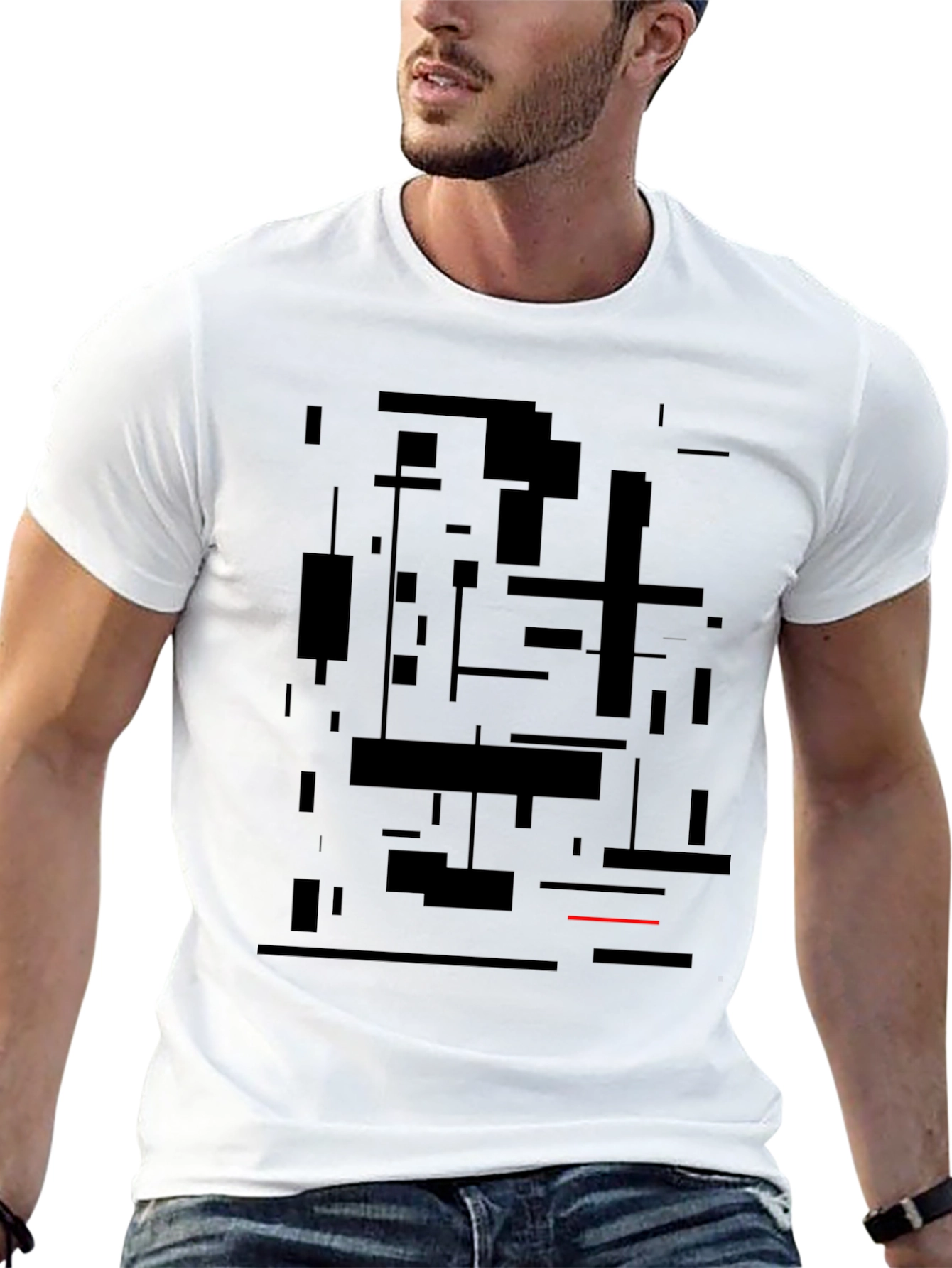 Modern Abstract Art Black Graphic Tee