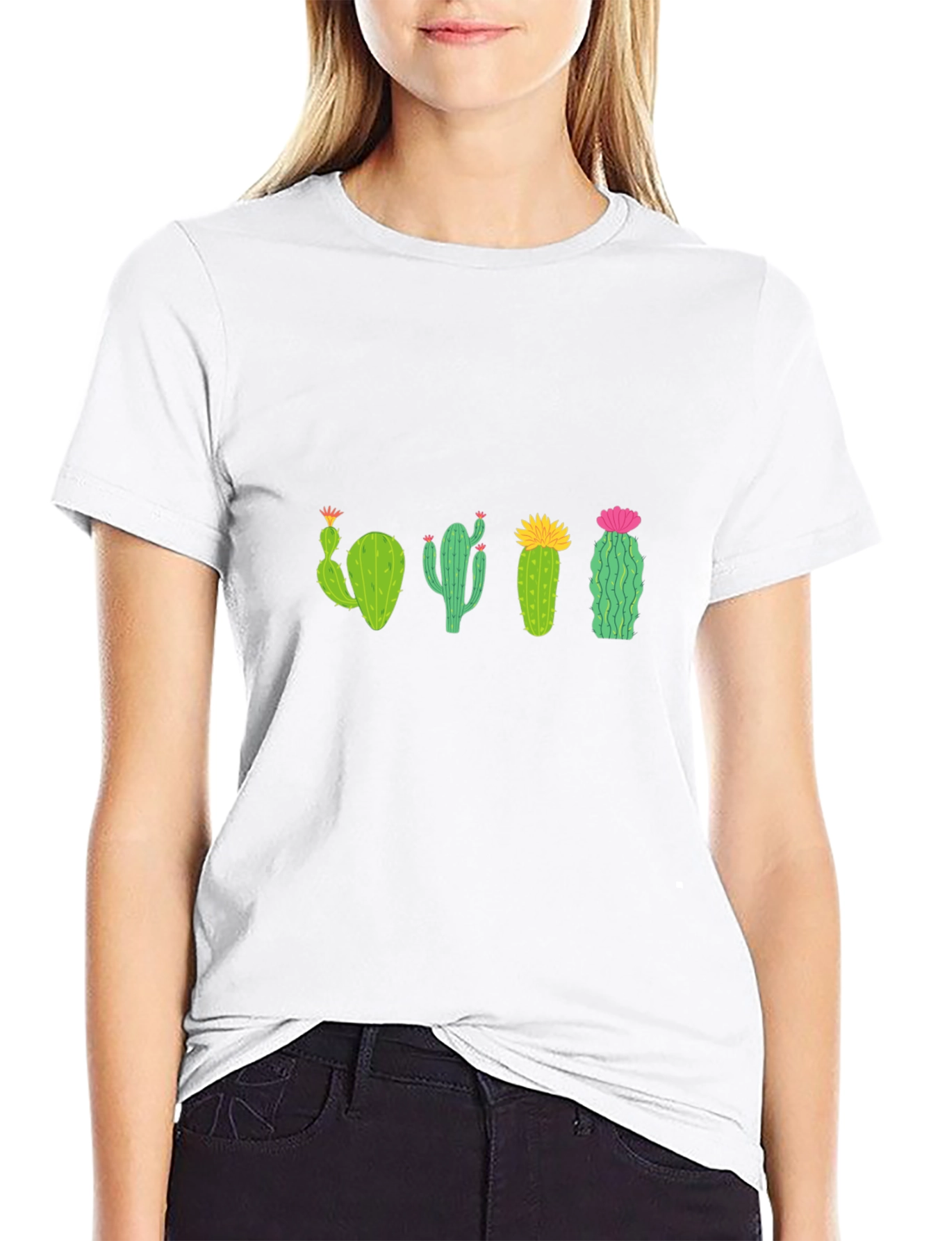 Cactus Crew Neck T-Shirt - Black