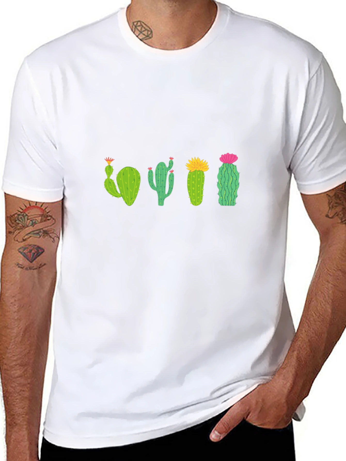 Cactus Crew Neck T-Shirt - Black