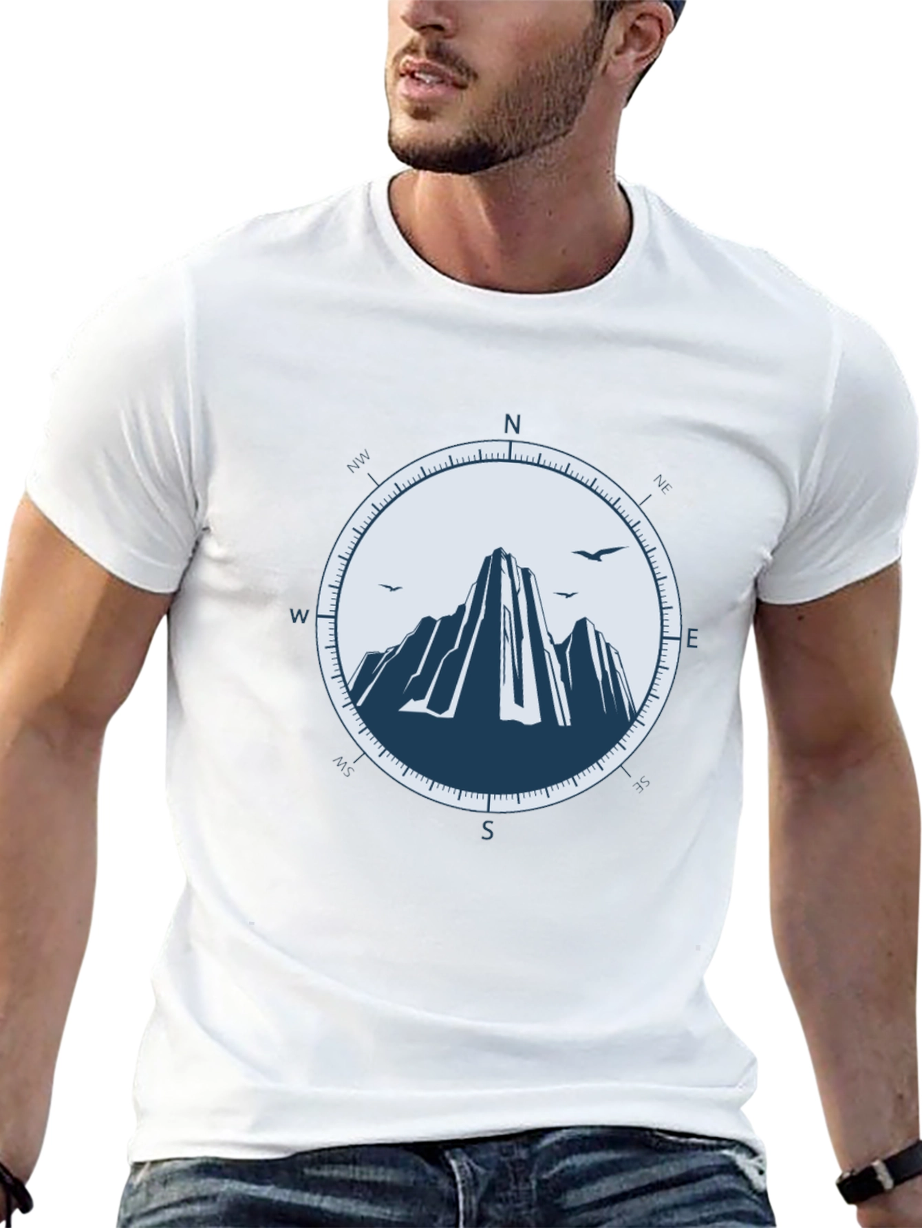 Mountain Compass Graphic Tee - Adventure Awaits