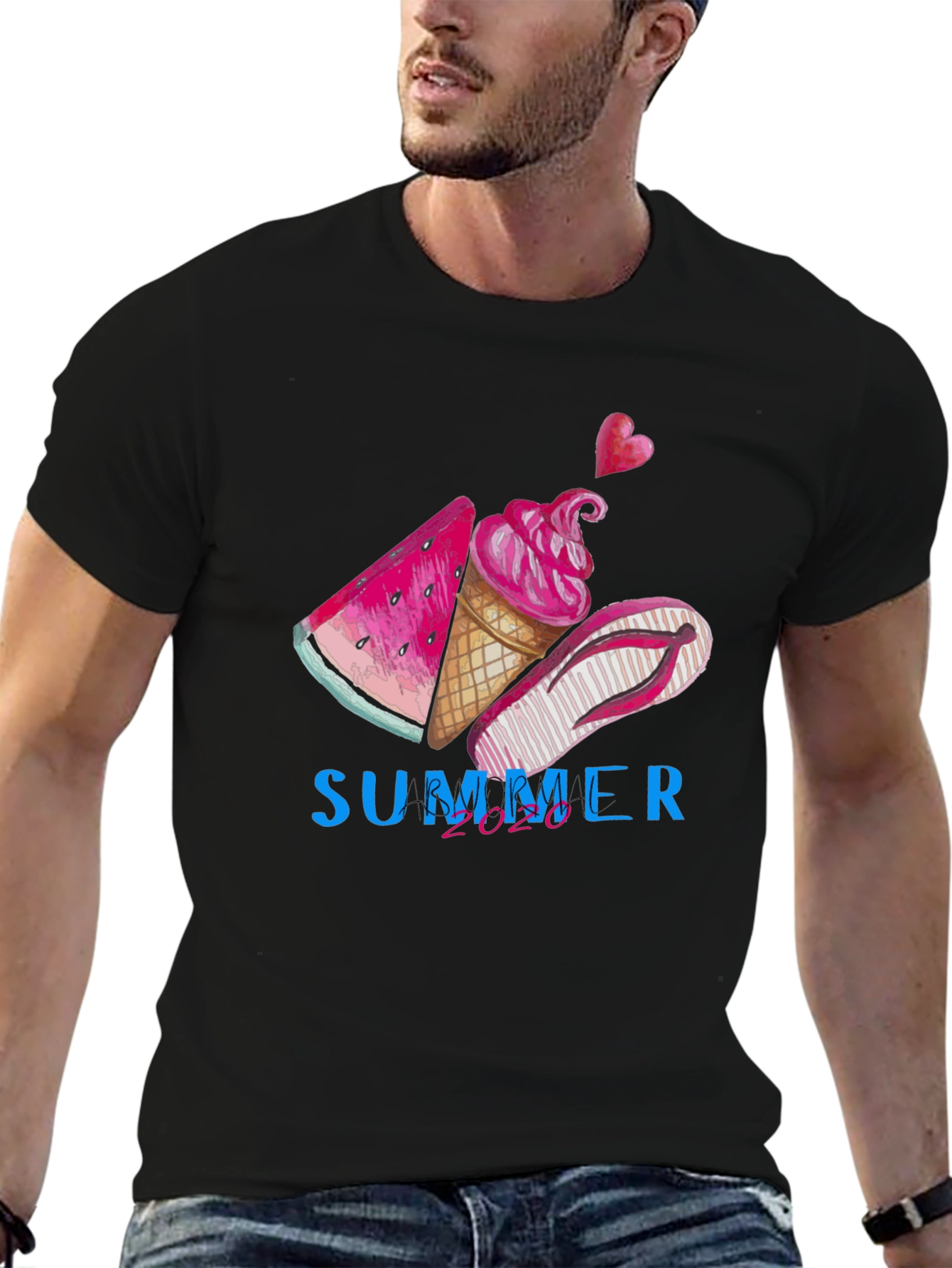Summer Vibes Graphic Tee - Black