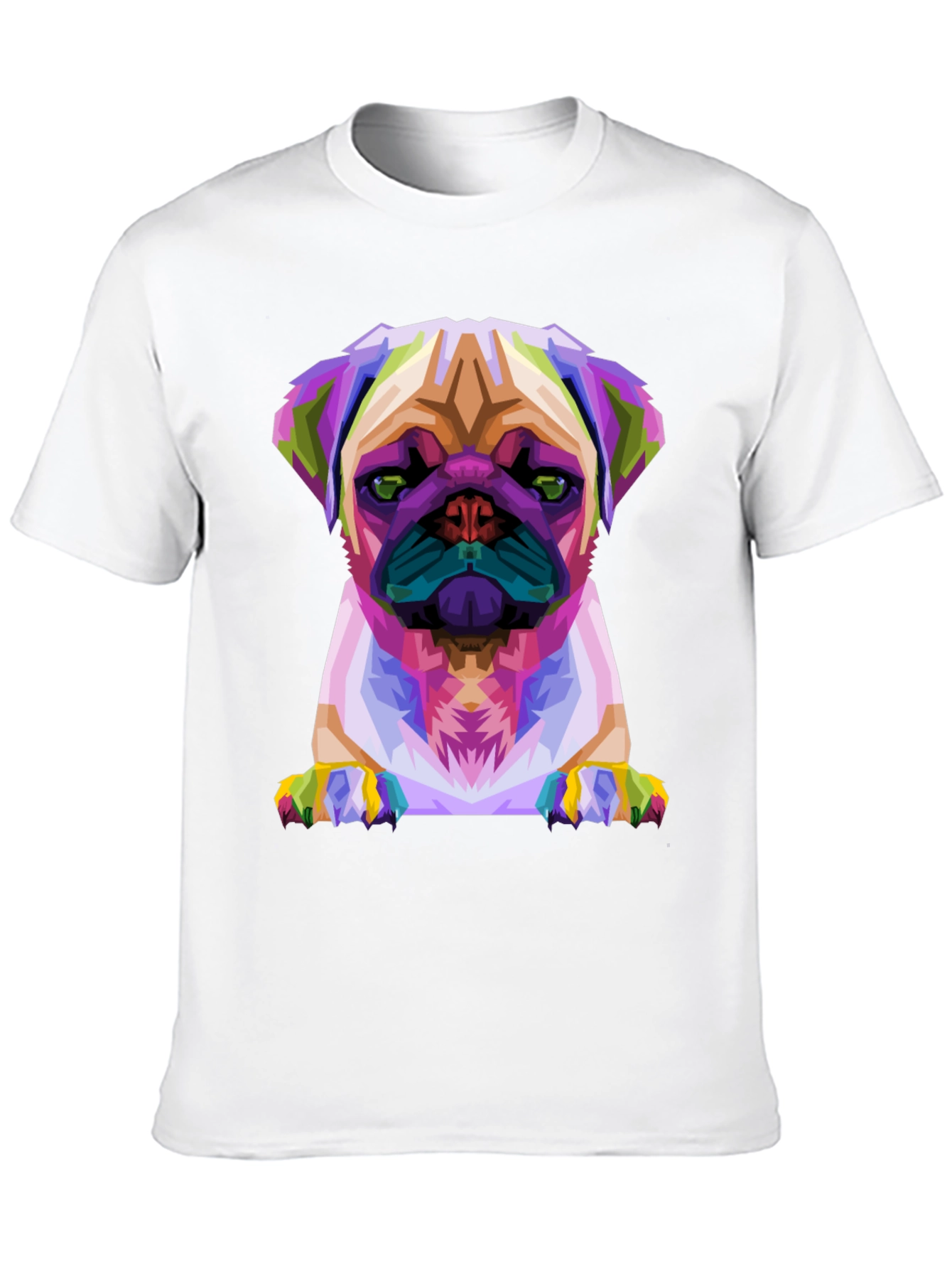 Abstract Pug Graphic Tee - Black