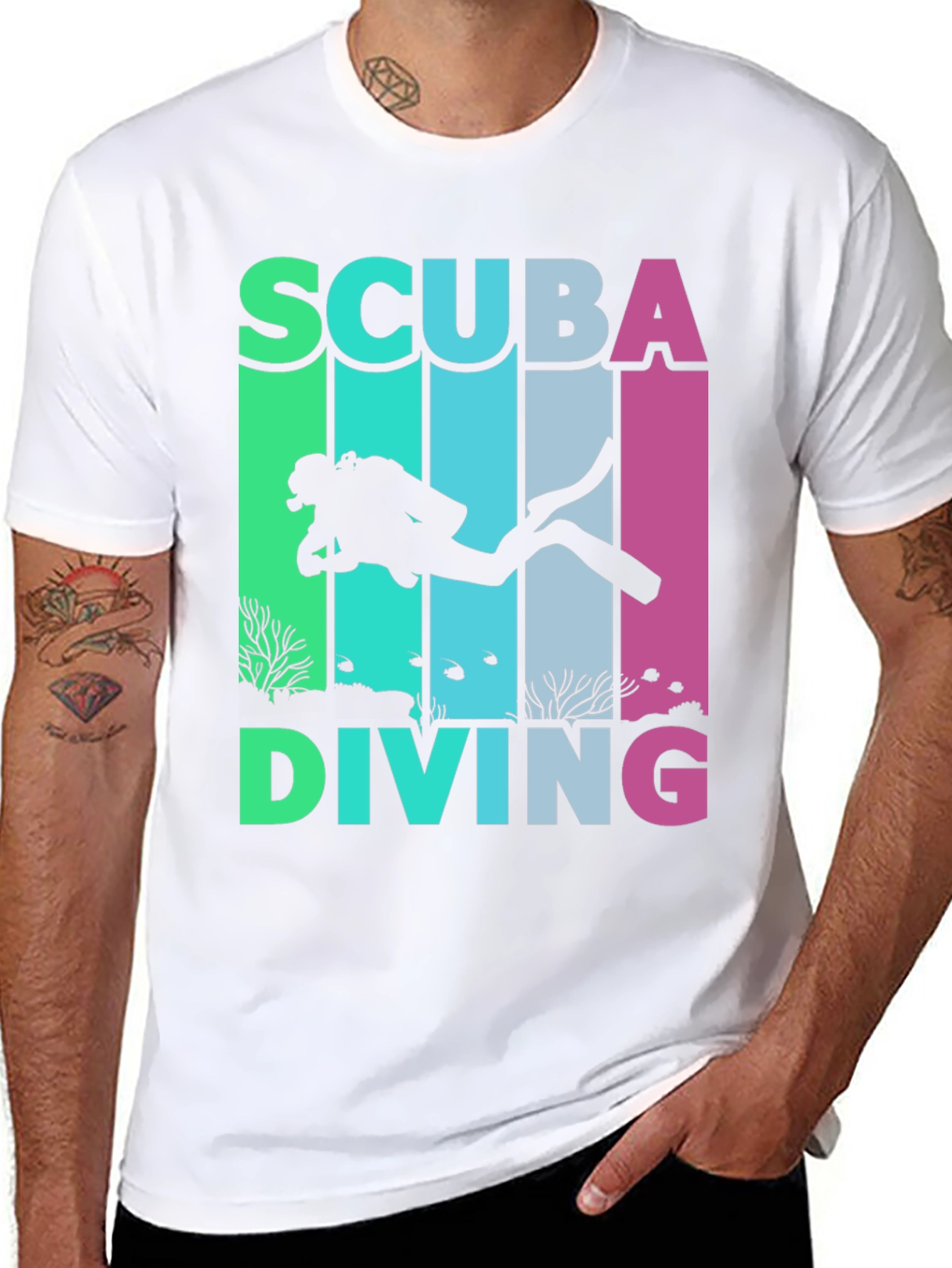 Scuba Diving T-Shirt - Diver Silhouette Graphic Tee