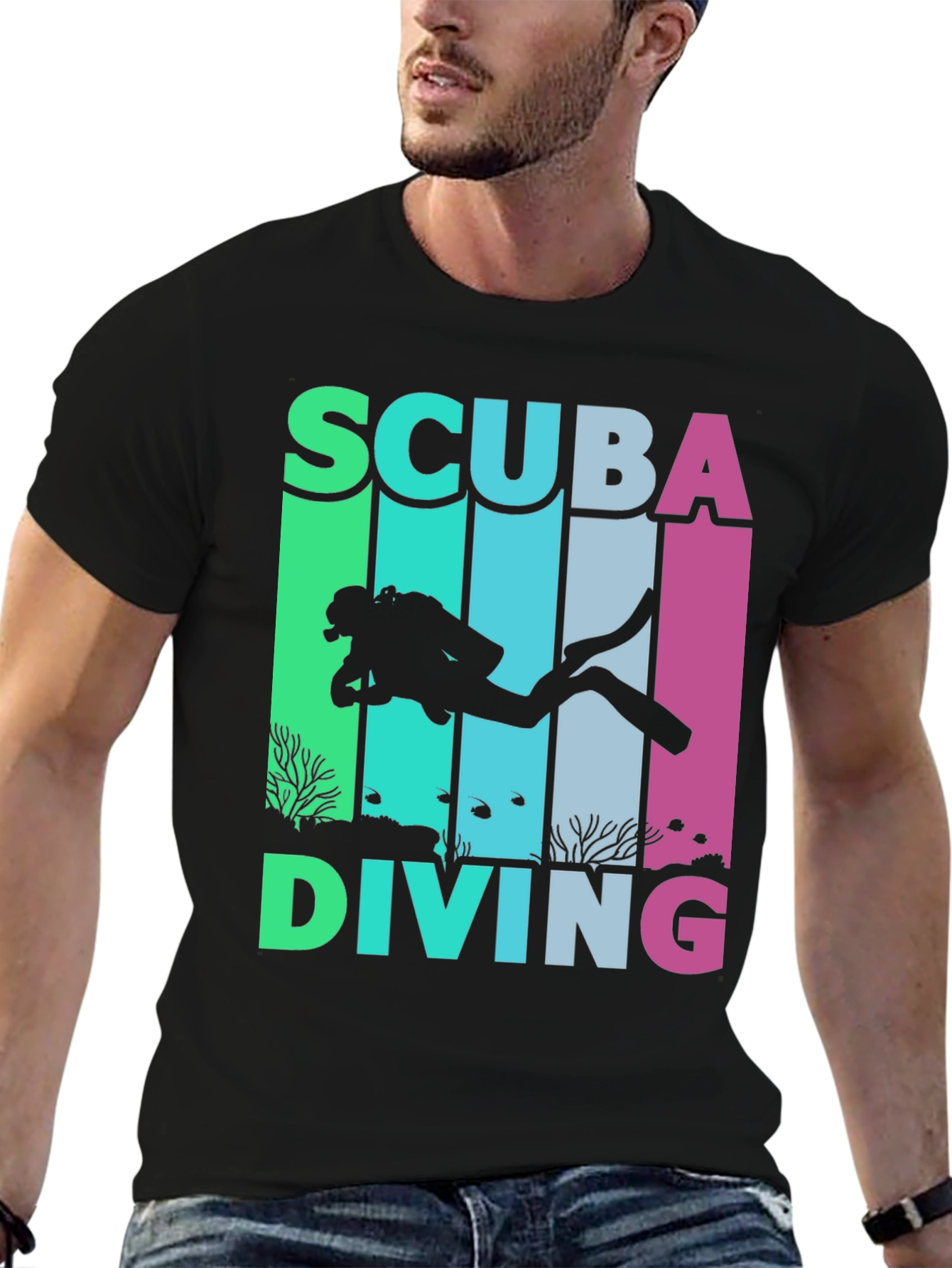 Scuba Diving T-Shirt - Diver Silhouette Graphic Tee