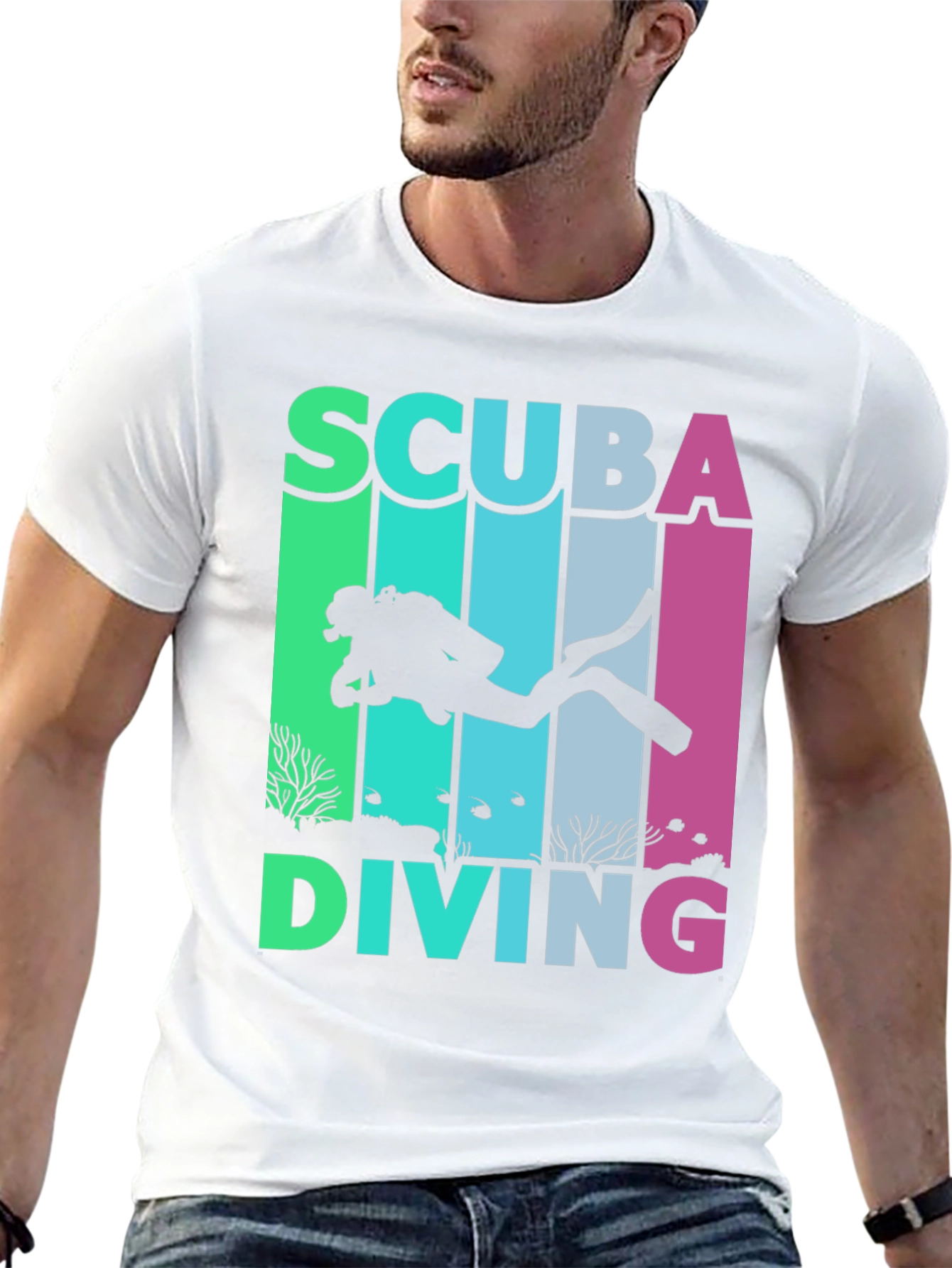 Scuba Diving T-Shirt - Diver Silhouette Graphic Tee