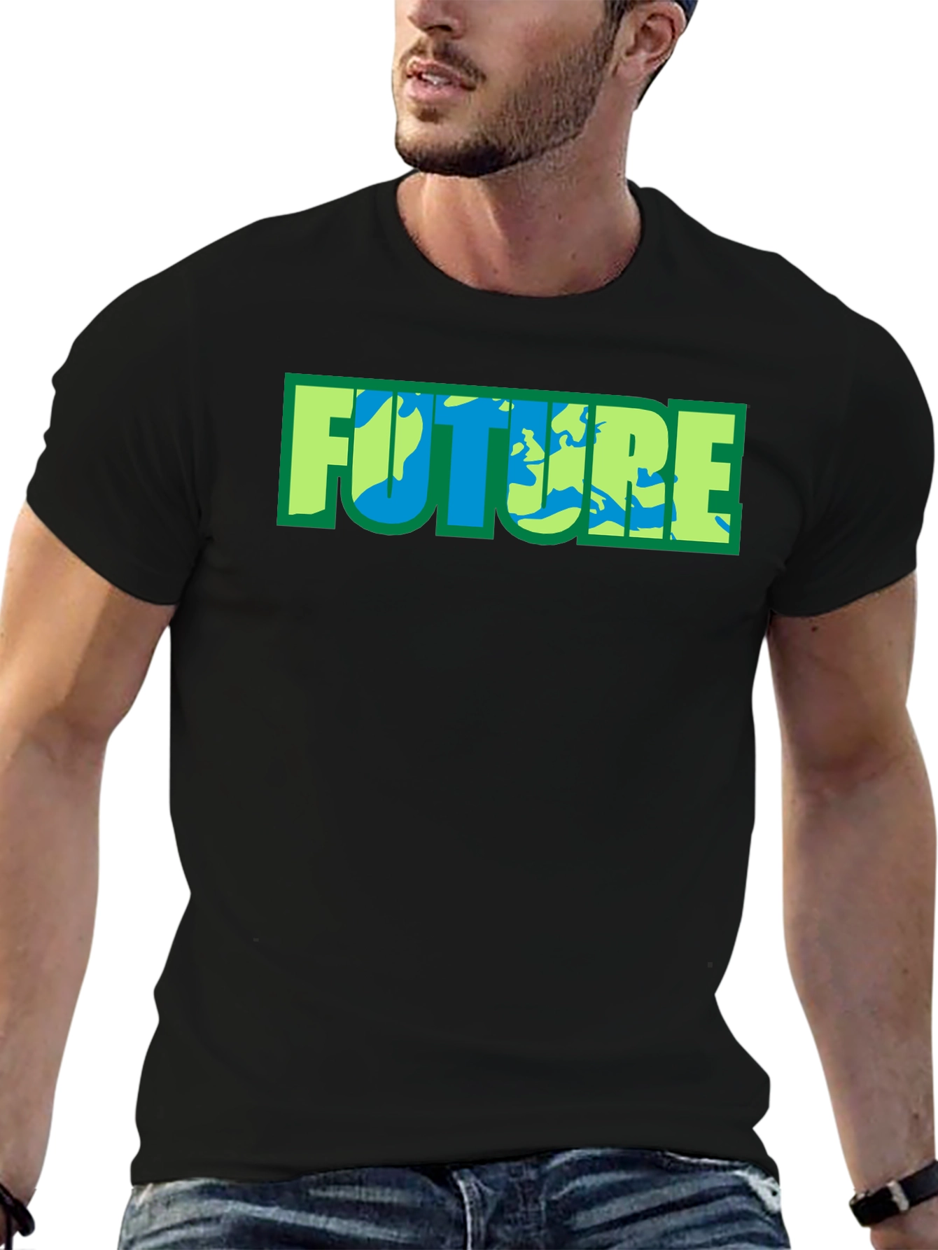 Earth Future Graphic Tee - Black Cotton Blend