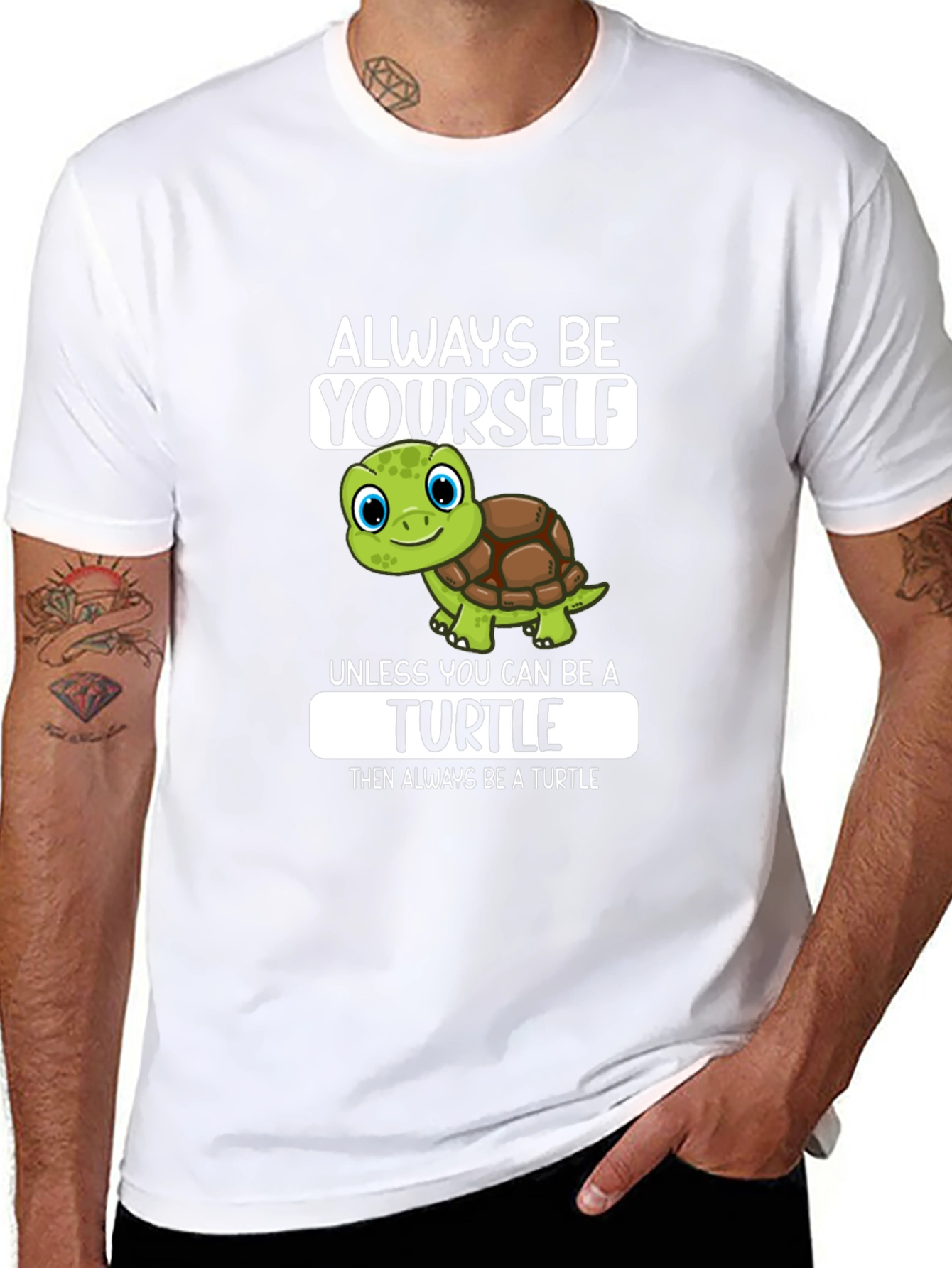 Always Be Yourself Turtle Graphic T-Shirt