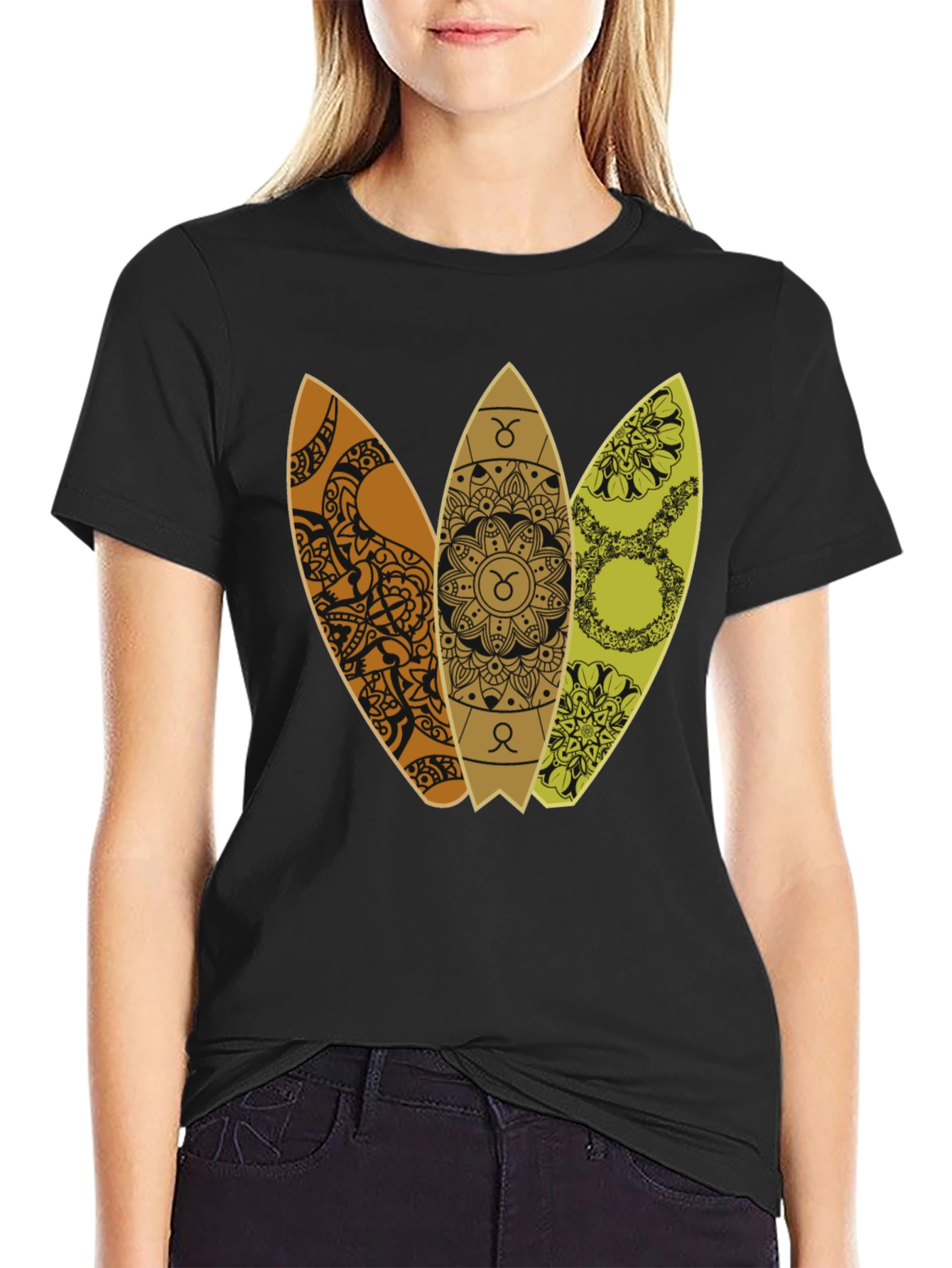 Taurus Zodiac Surfboard T-Shirt - Trendy Graphic Tee