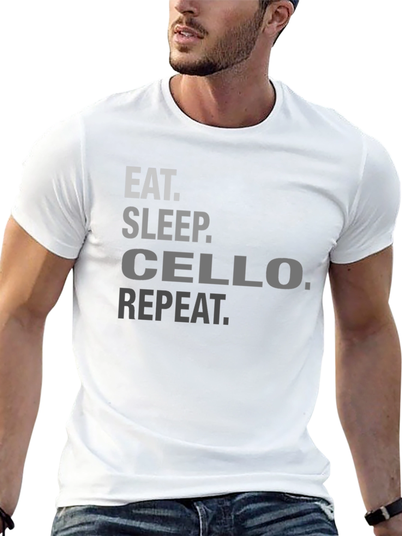 Eat Sleep Cello Repeat Black T-Shirt