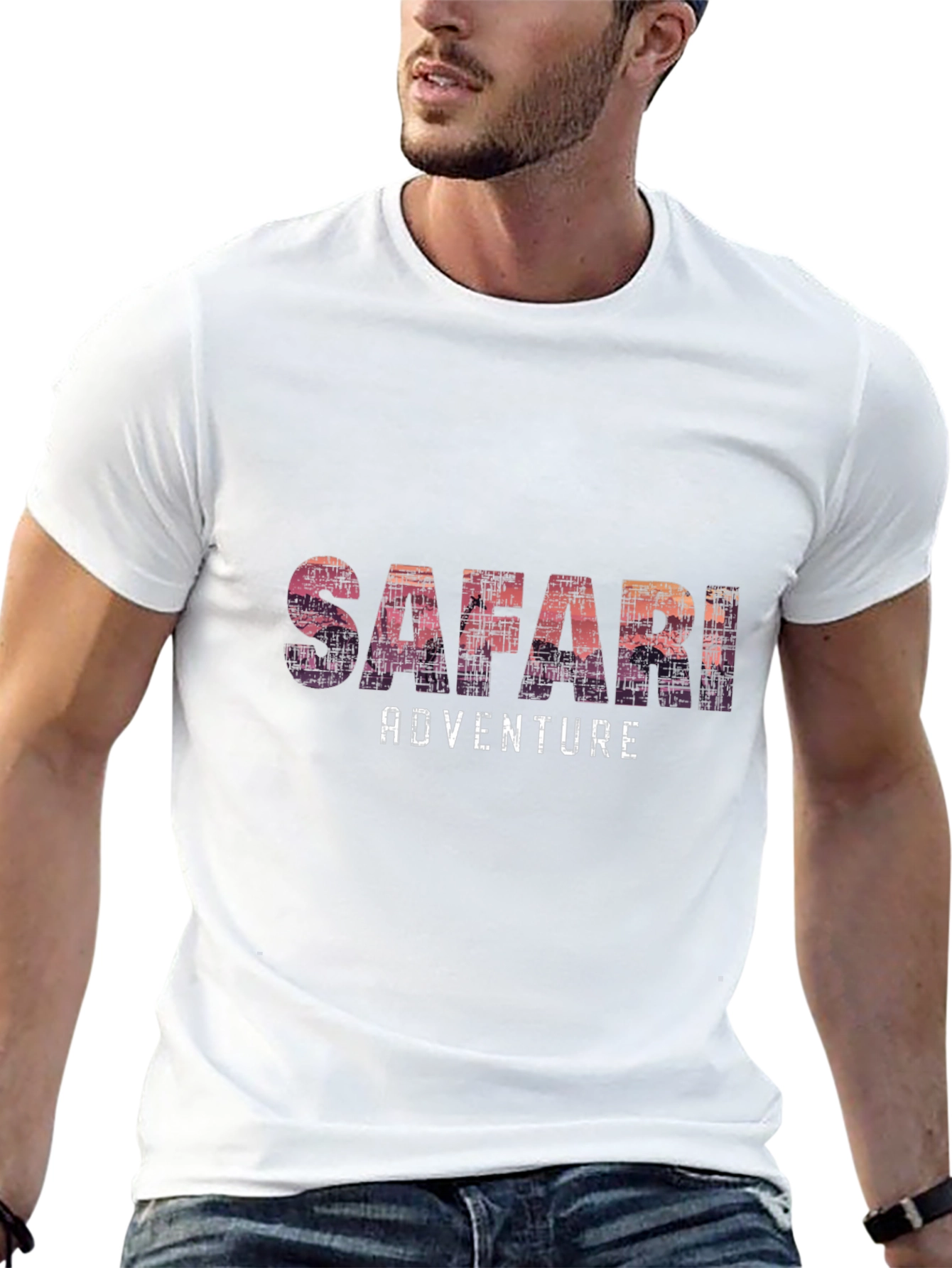 Safari Adventure Graphic Tee - Soft Black T-Shirt