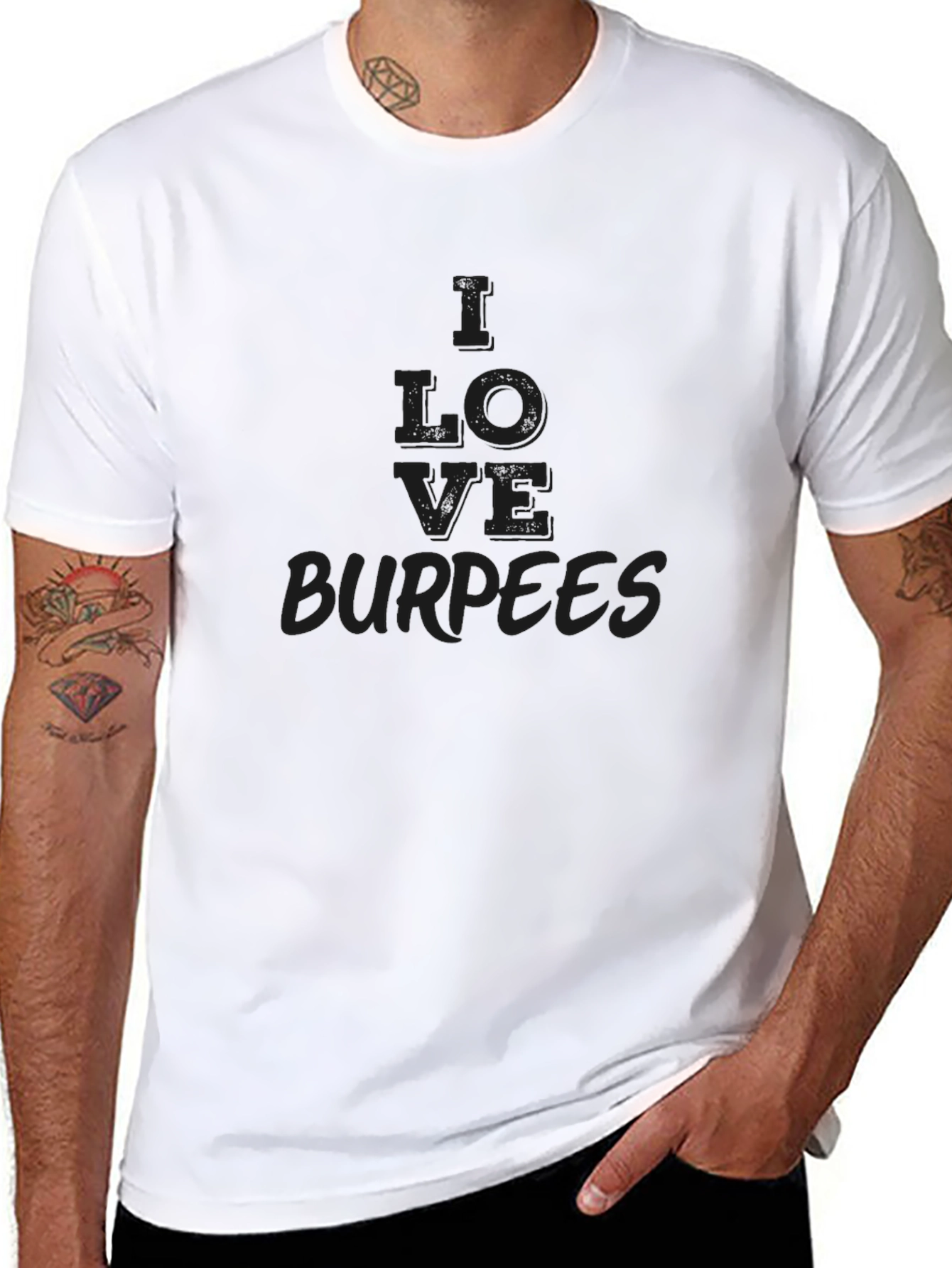 I LOVE Burpees Black Graphic Tee