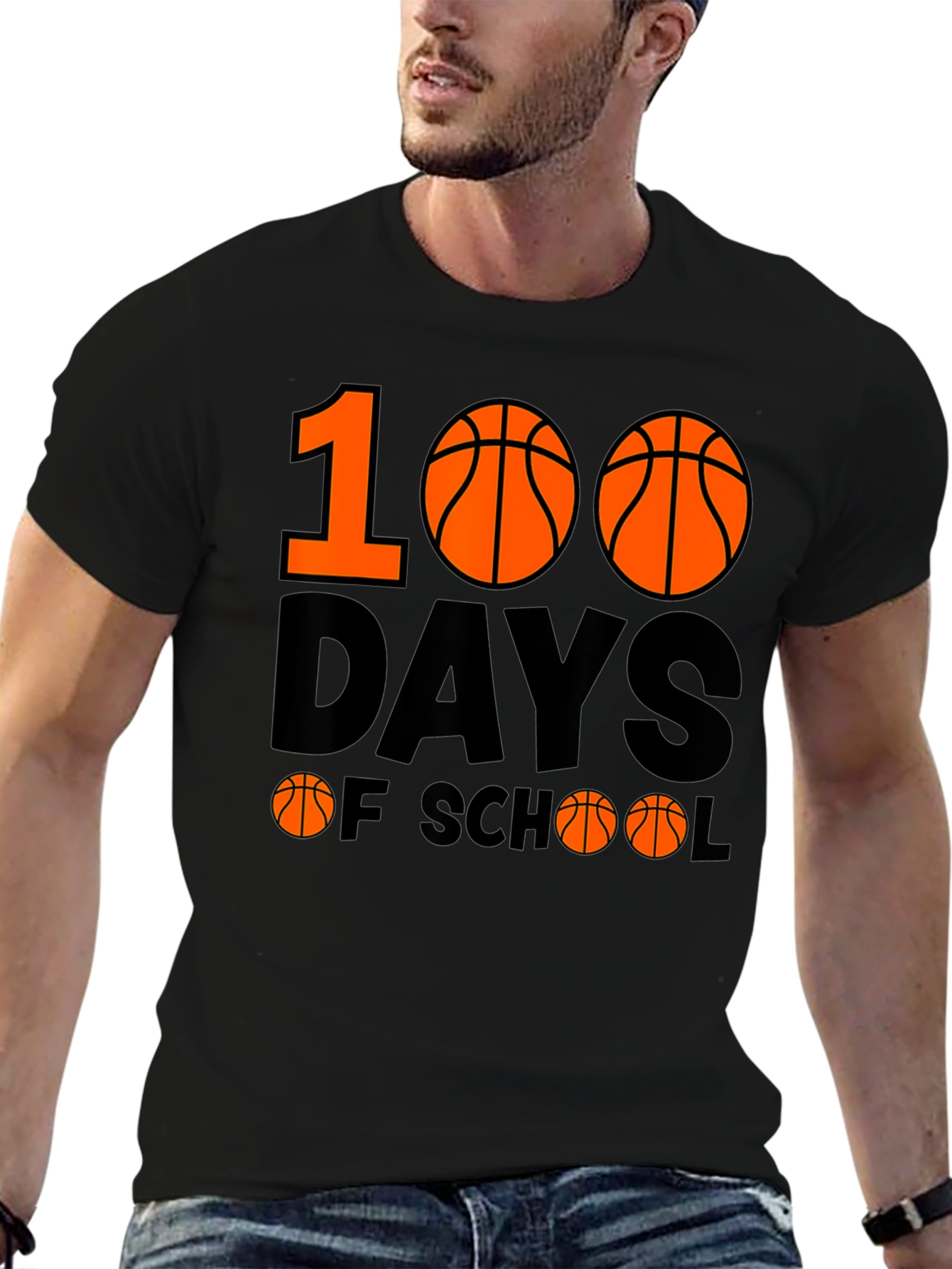 100 Days of School Basketball T-Shirt