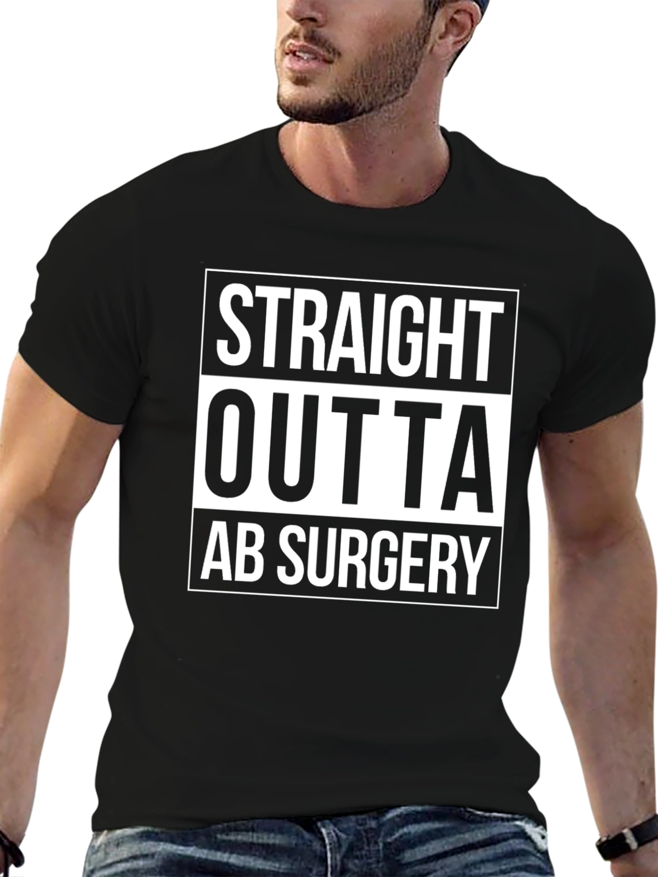Straight Outta Ab Surgery Black T-Shirt