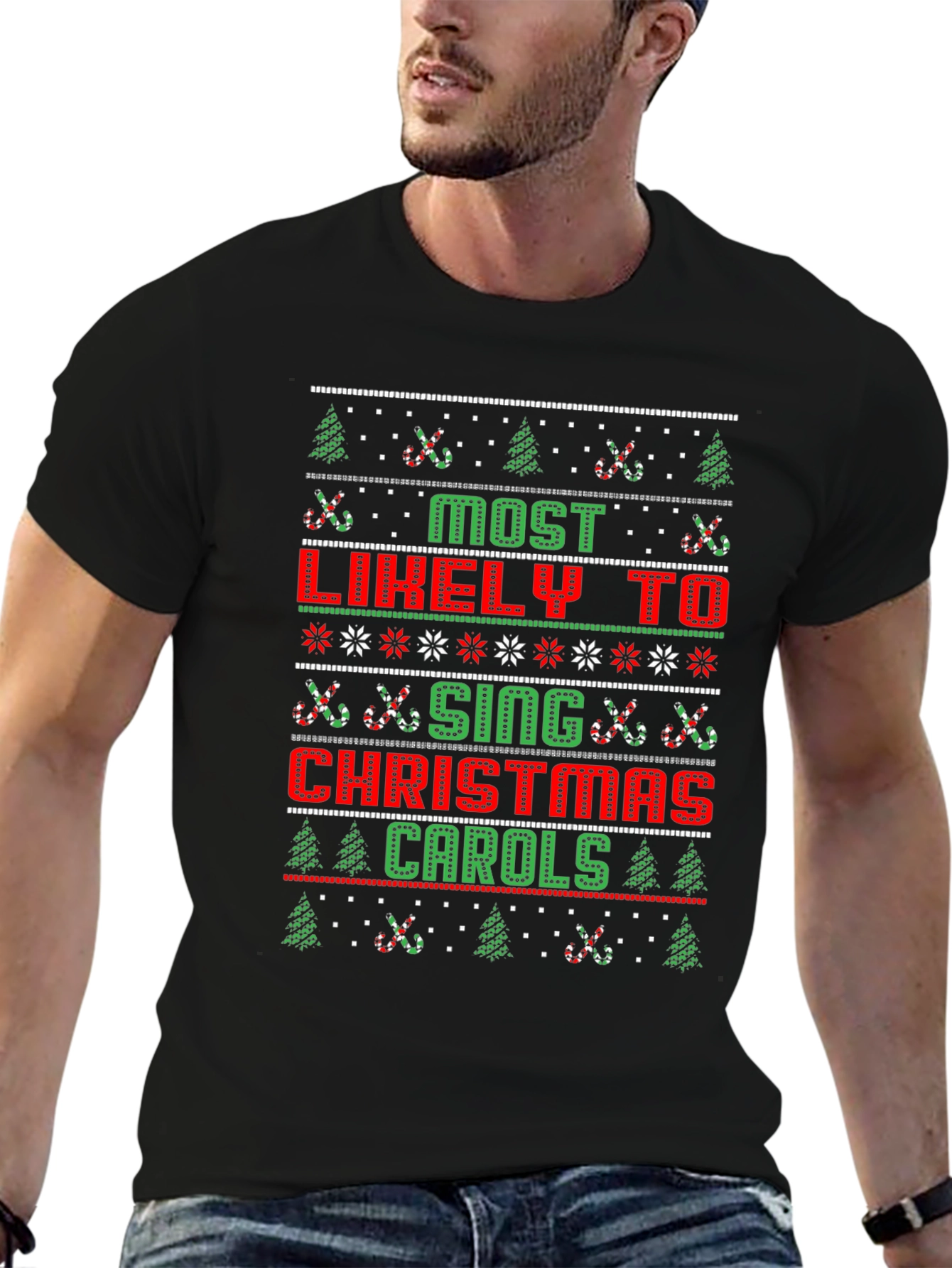 Funny Christmas Carols Graphic T-Shirt