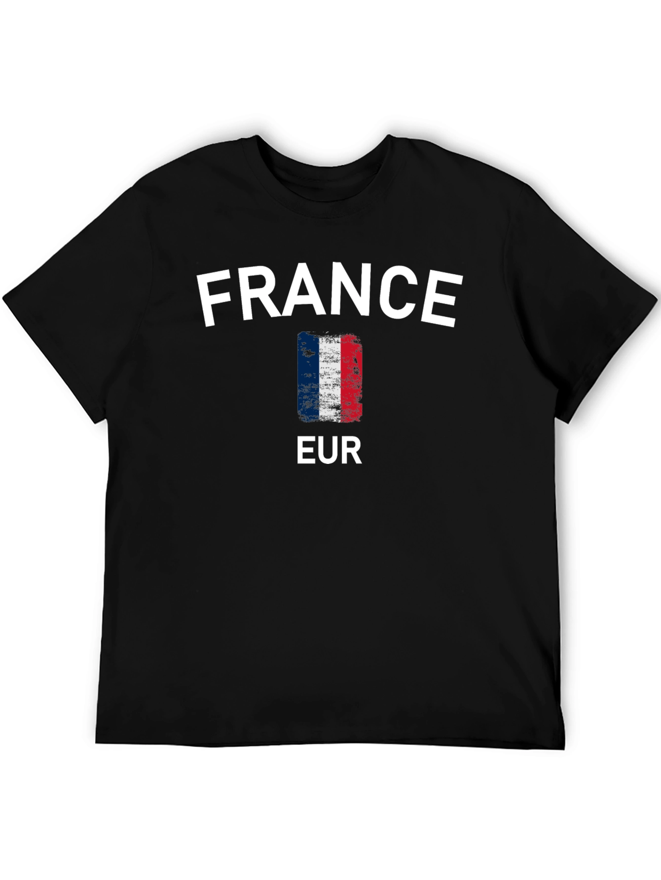 France Flag T-Shirt - Black Cotton Tee