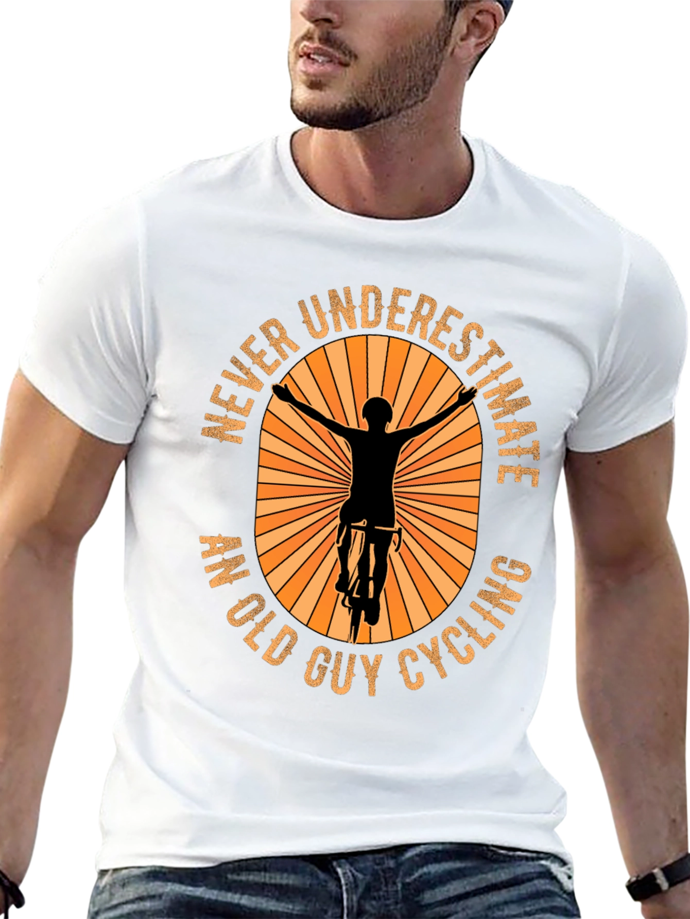 Never Underestimate An Old Guy Cycling T-Shirt
