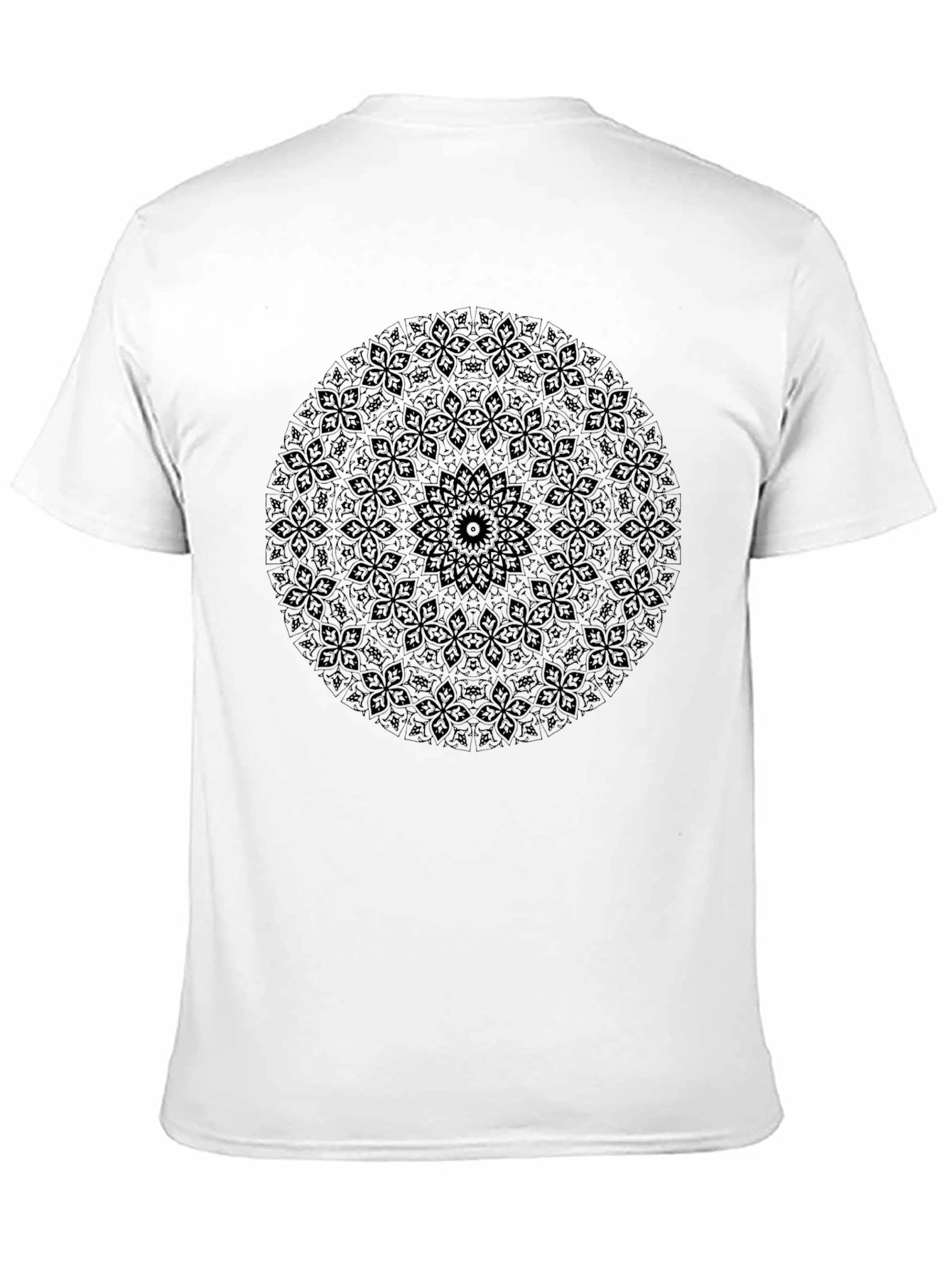 Black Mandala Graphic T-Shirt - Stylish Round Design