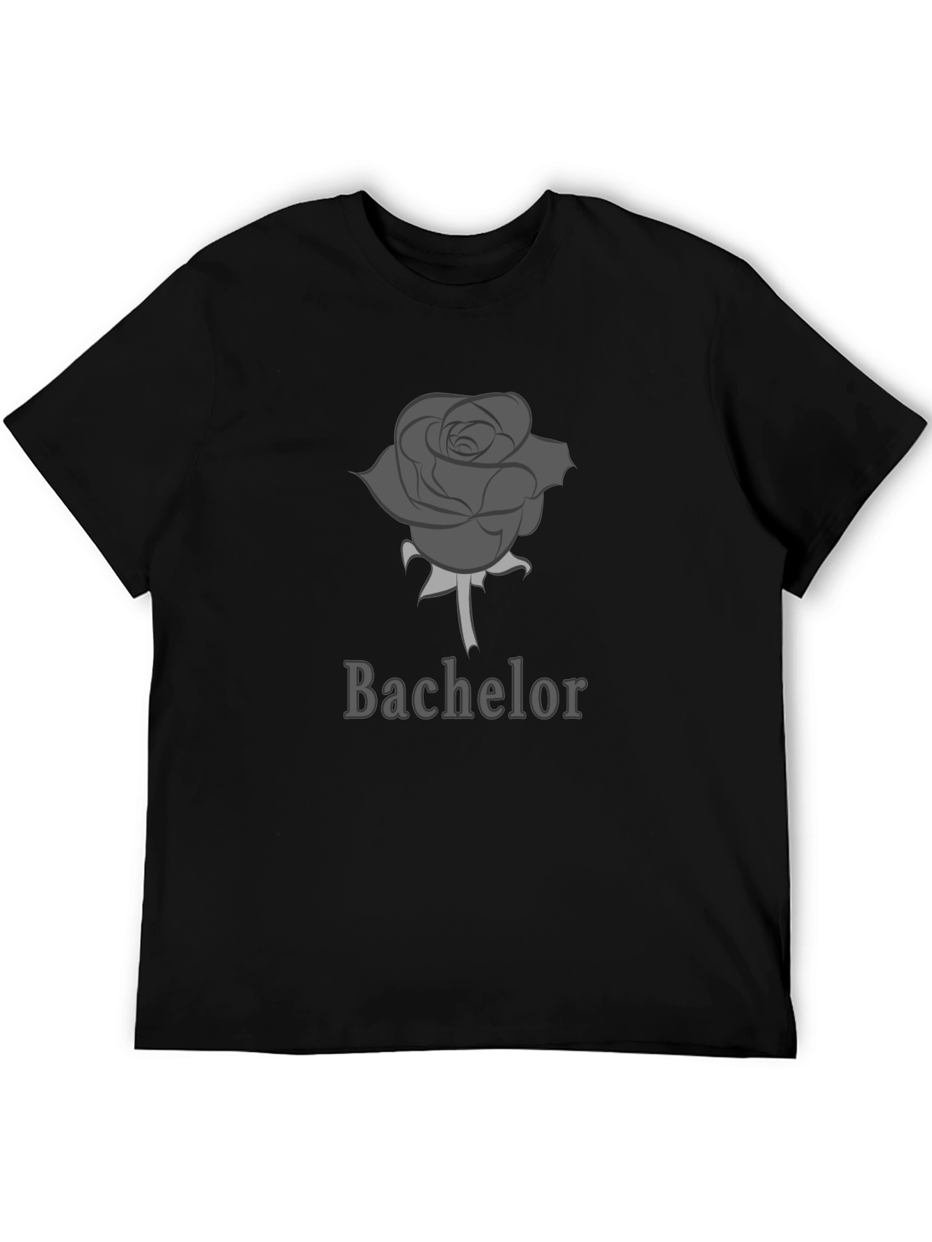 Bachelor Rose Graphic Tee - Soft Black Cotton