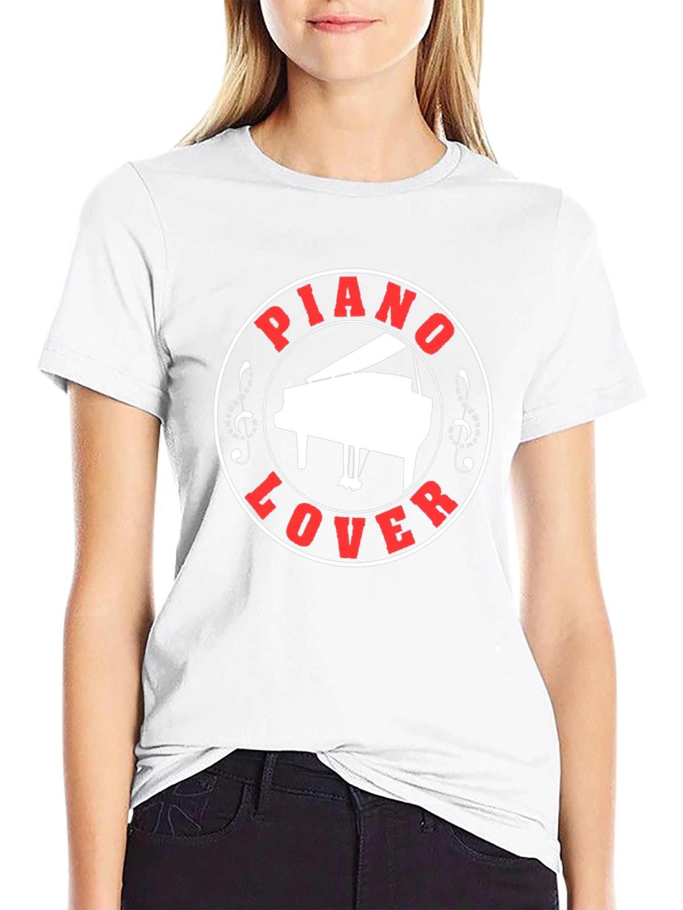 Piano Lover Graphic Tee - Black Cotton T-Shirt