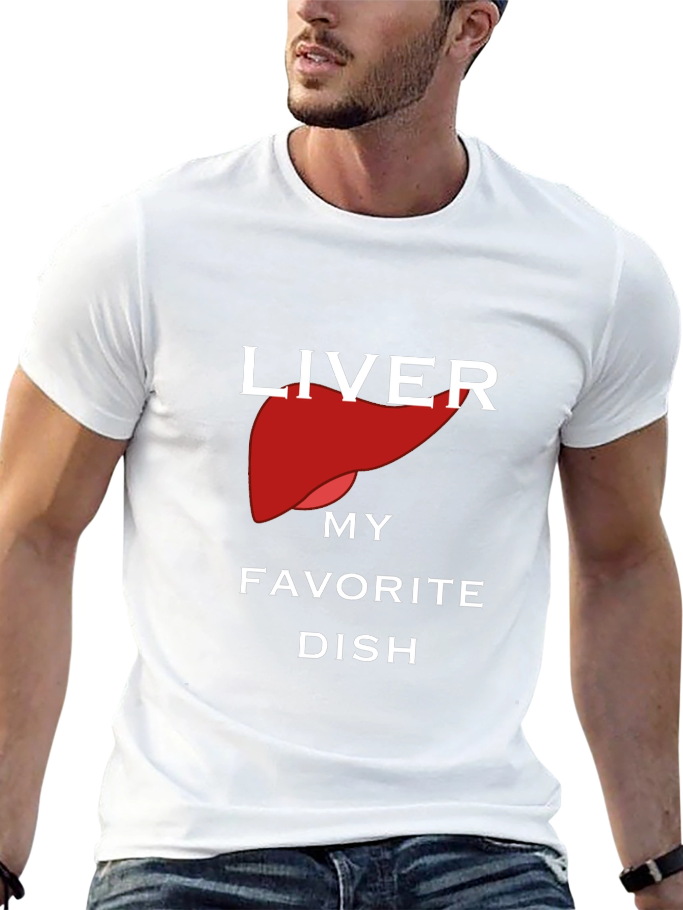 Liver My Favorite Dish Black Graphic T-Shirt