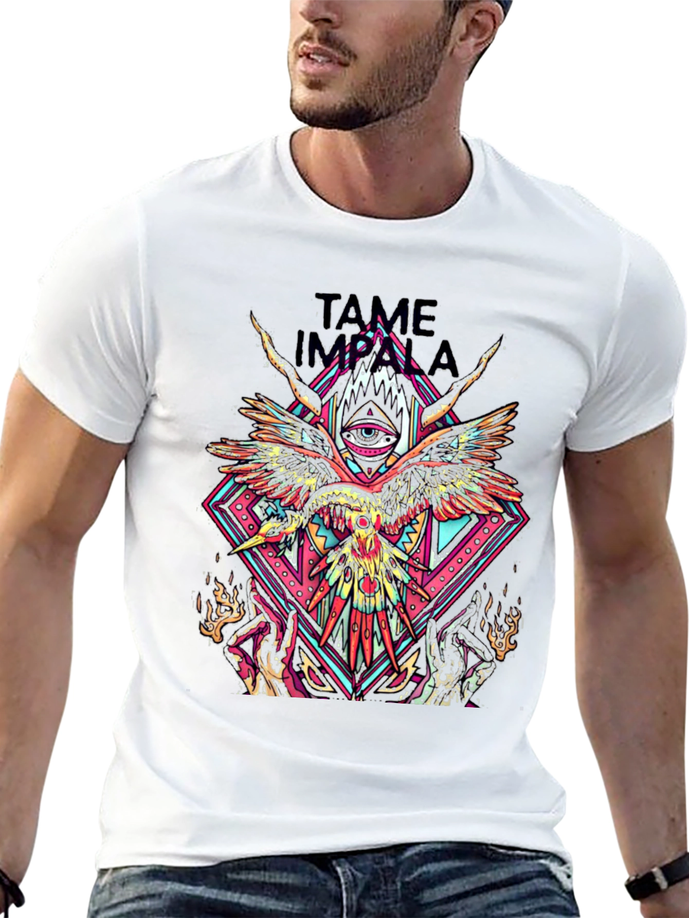 Tame Impala Graphic T-Shirt - Psychedelic Bird Design