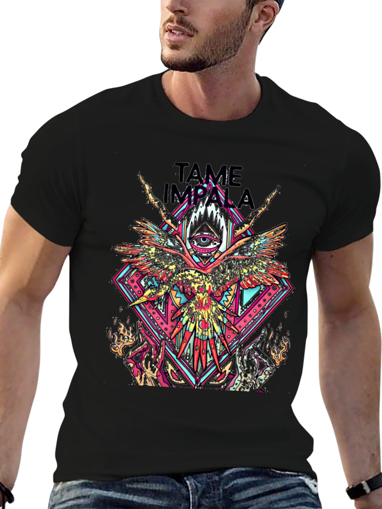 Tame Impala Graphic T-Shirt - Psychedelic Bird Design