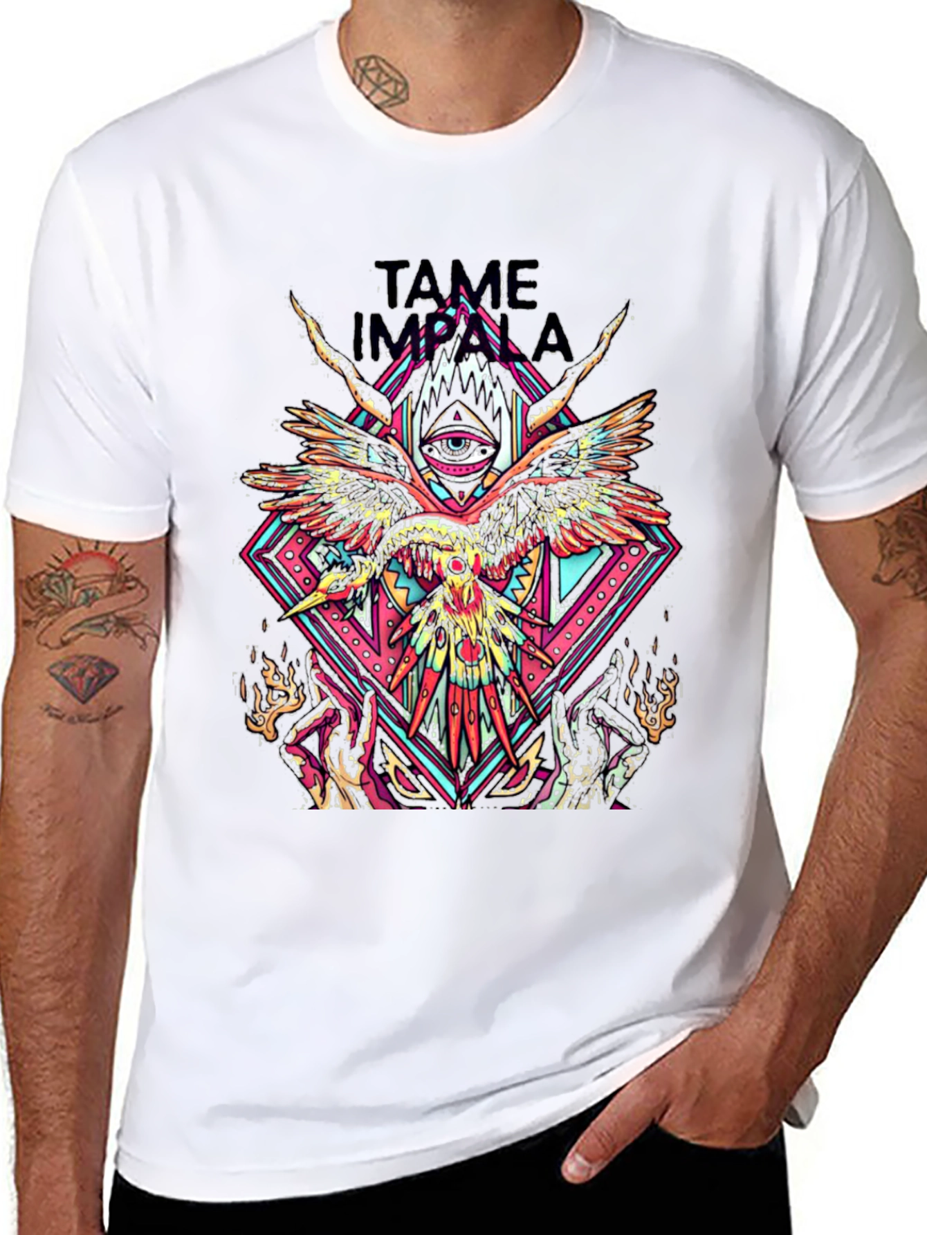 Tame Impala Graphic T-Shirt - Psychedelic Bird Design