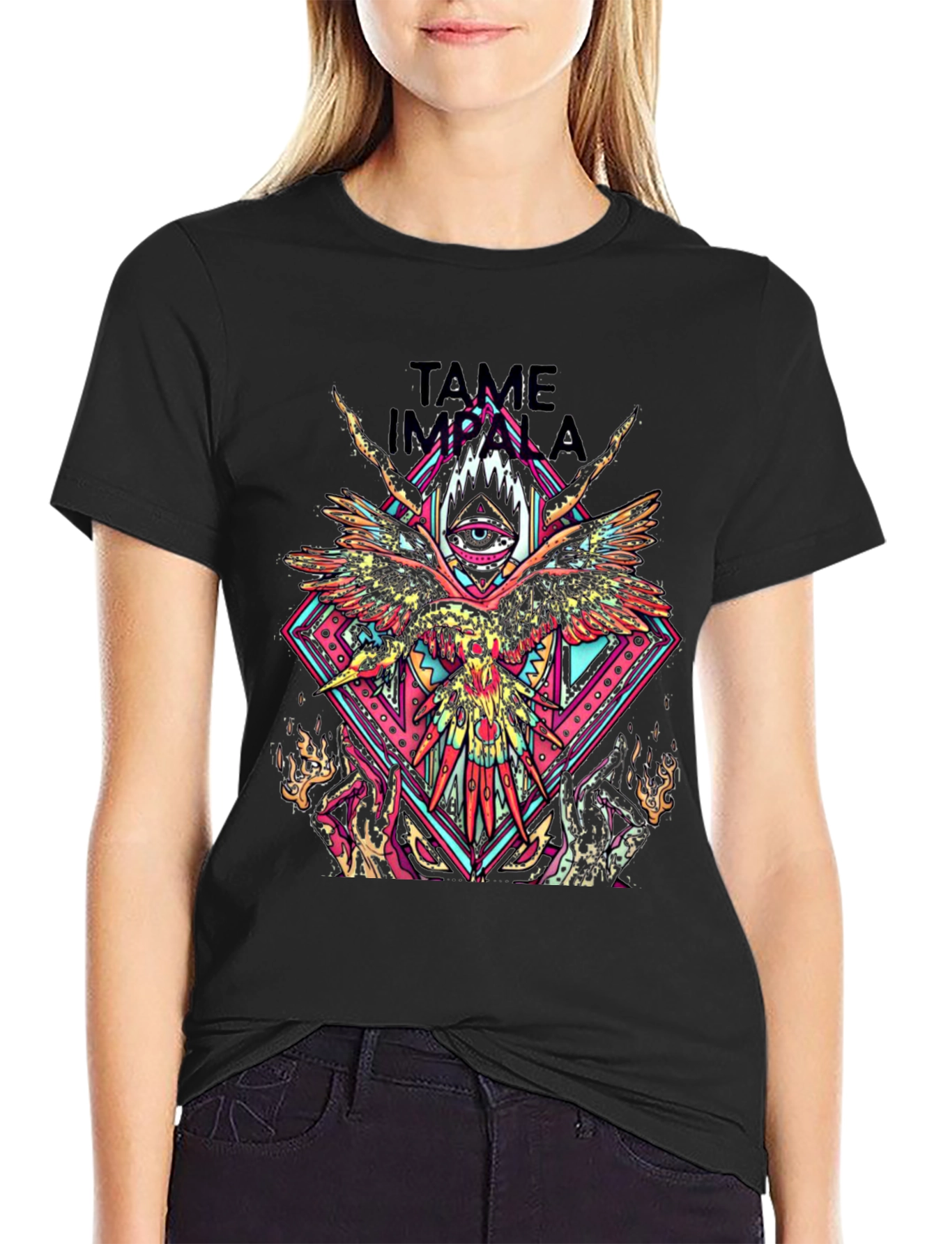 Tame Impala Graphic T-Shirt - Psychedelic Bird Design