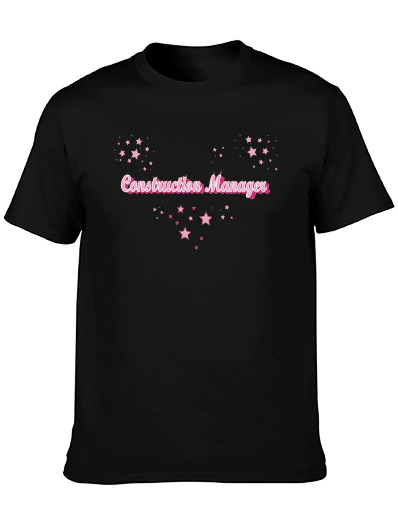 Construction Manager Pink Star T-Shirt