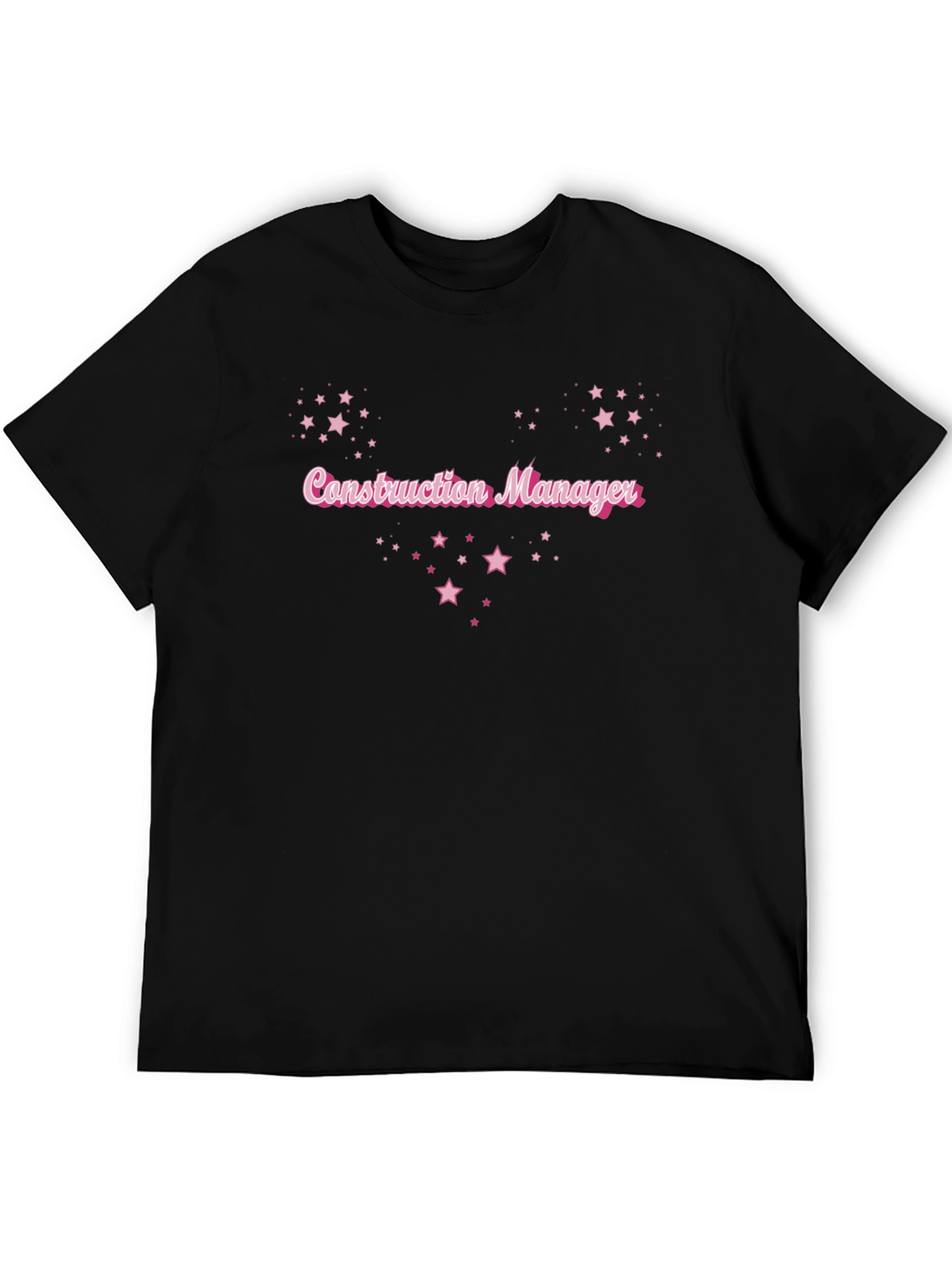 Construction Manager Pink Star T-Shirt