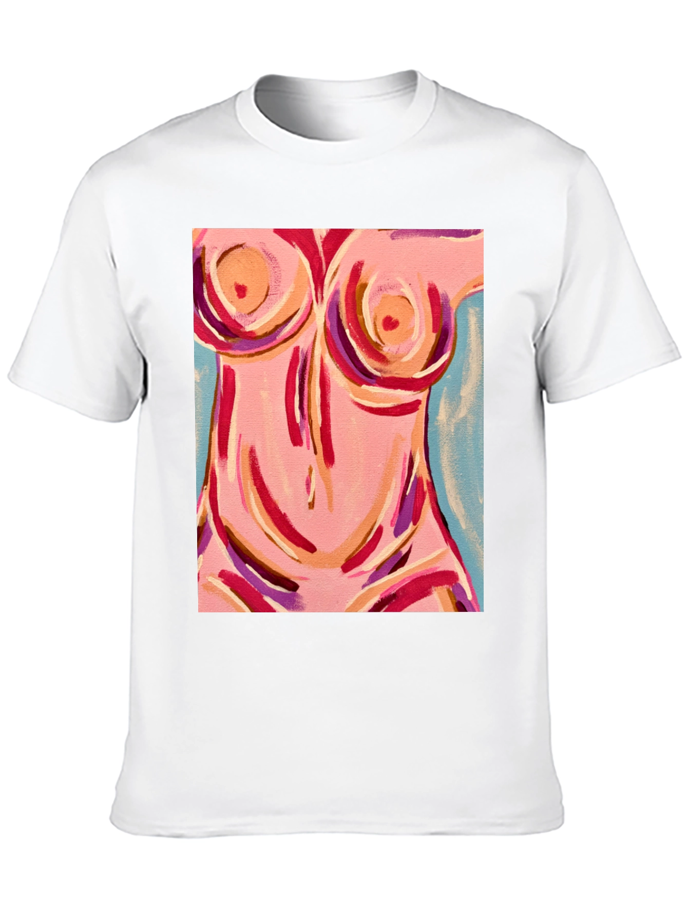 Abstract Body Art Graphic Tee - Black