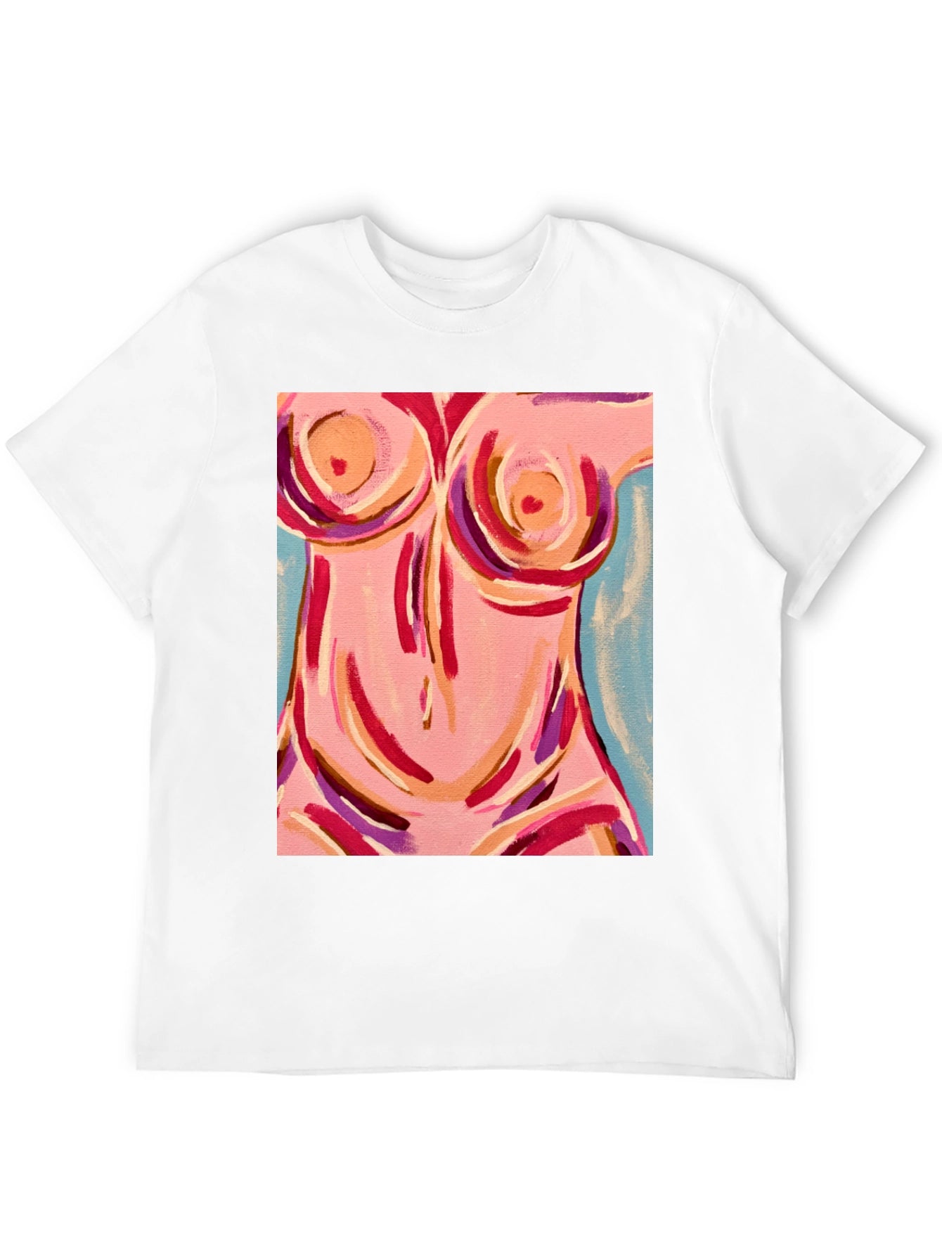 Abstract Body Art Graphic Tee - Black