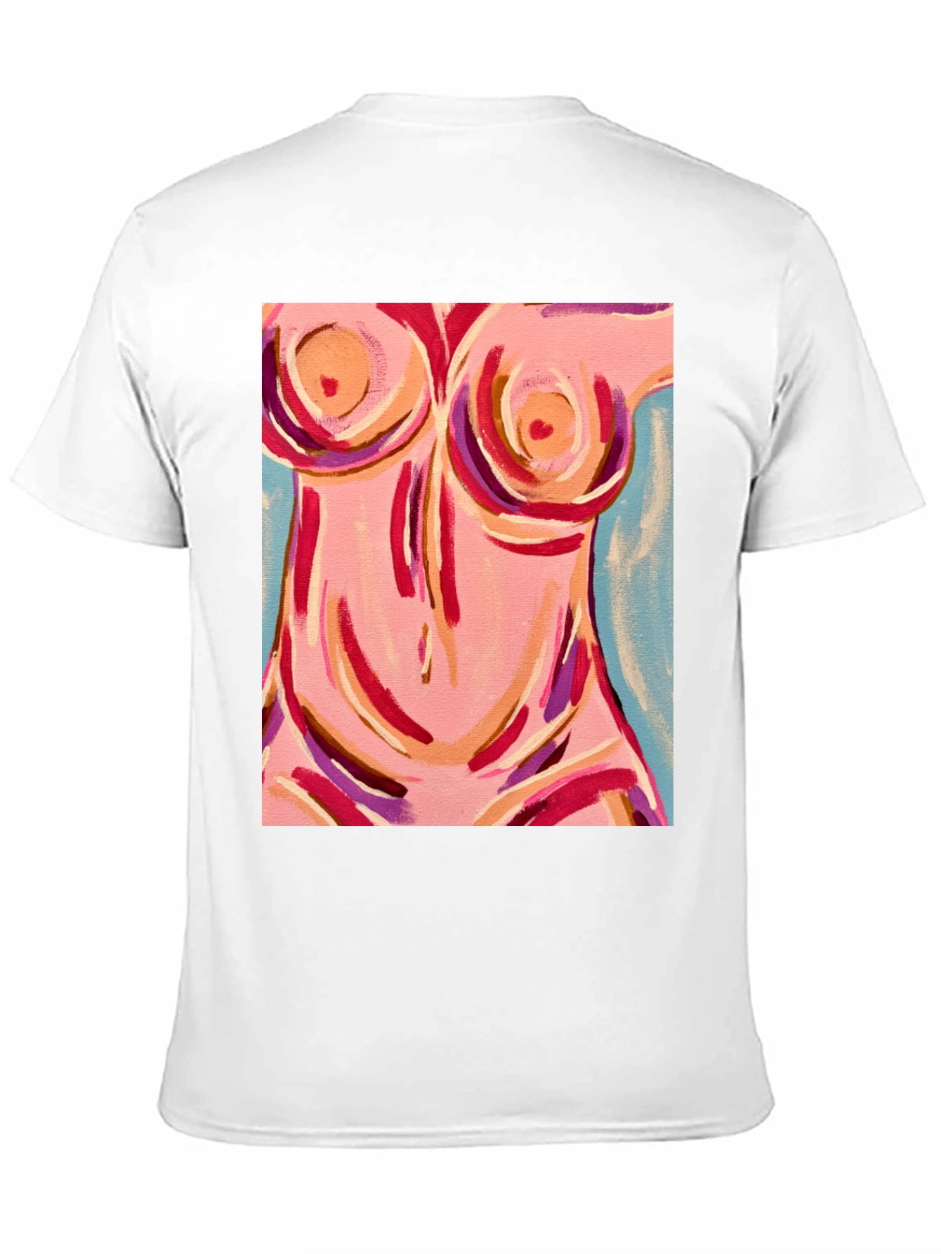 Abstract Body Art Graphic Tee - Black