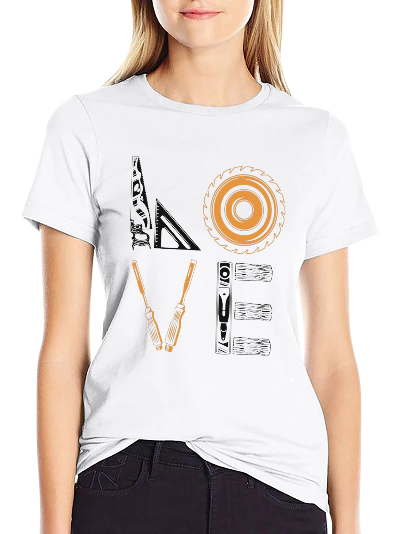 Woodworkers Love T-Shirt: Carpenter Saw & Screwdrivers