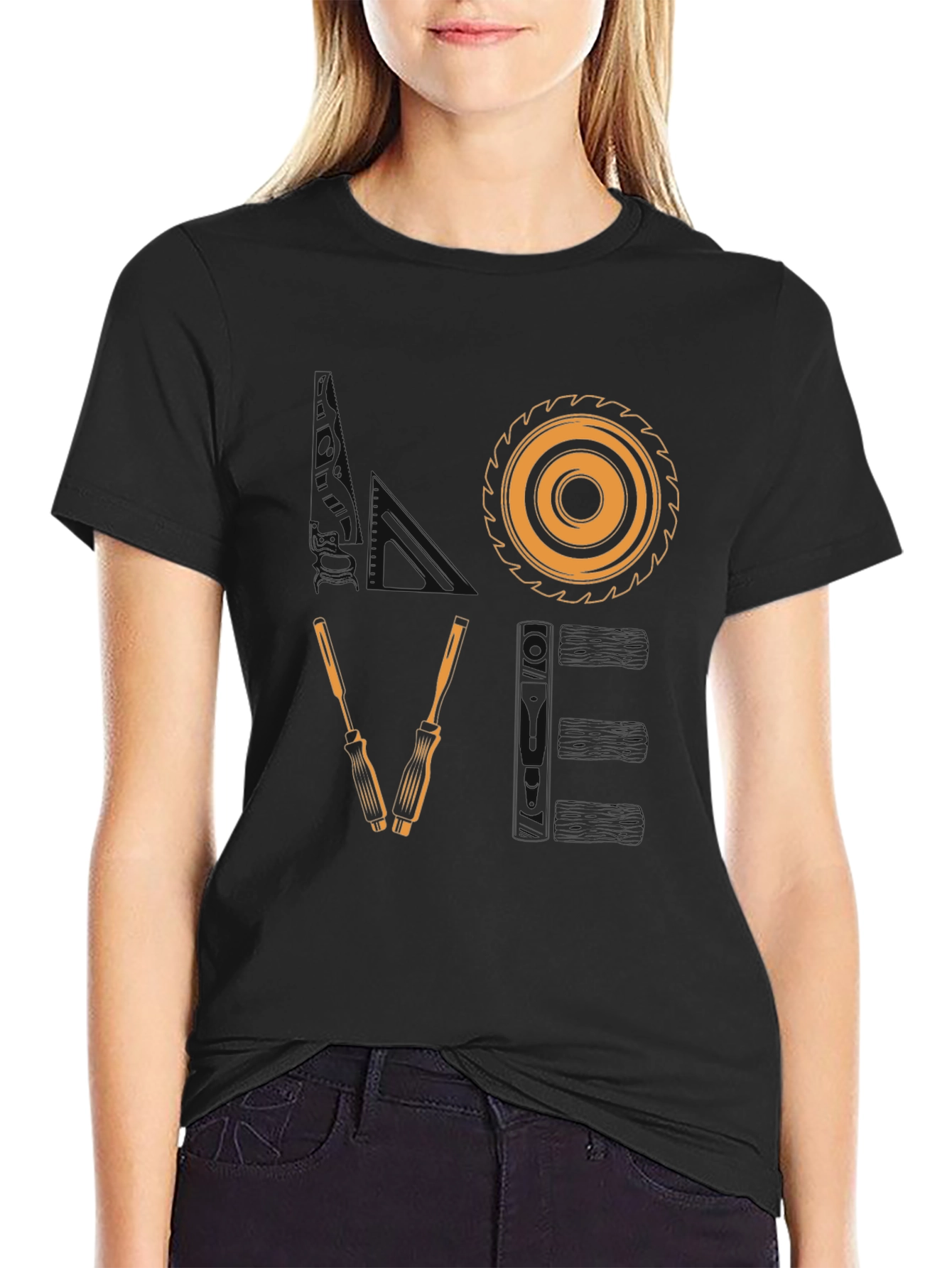 Woodworkers Love T-Shirt: Carpenter Saw & Screwdrivers