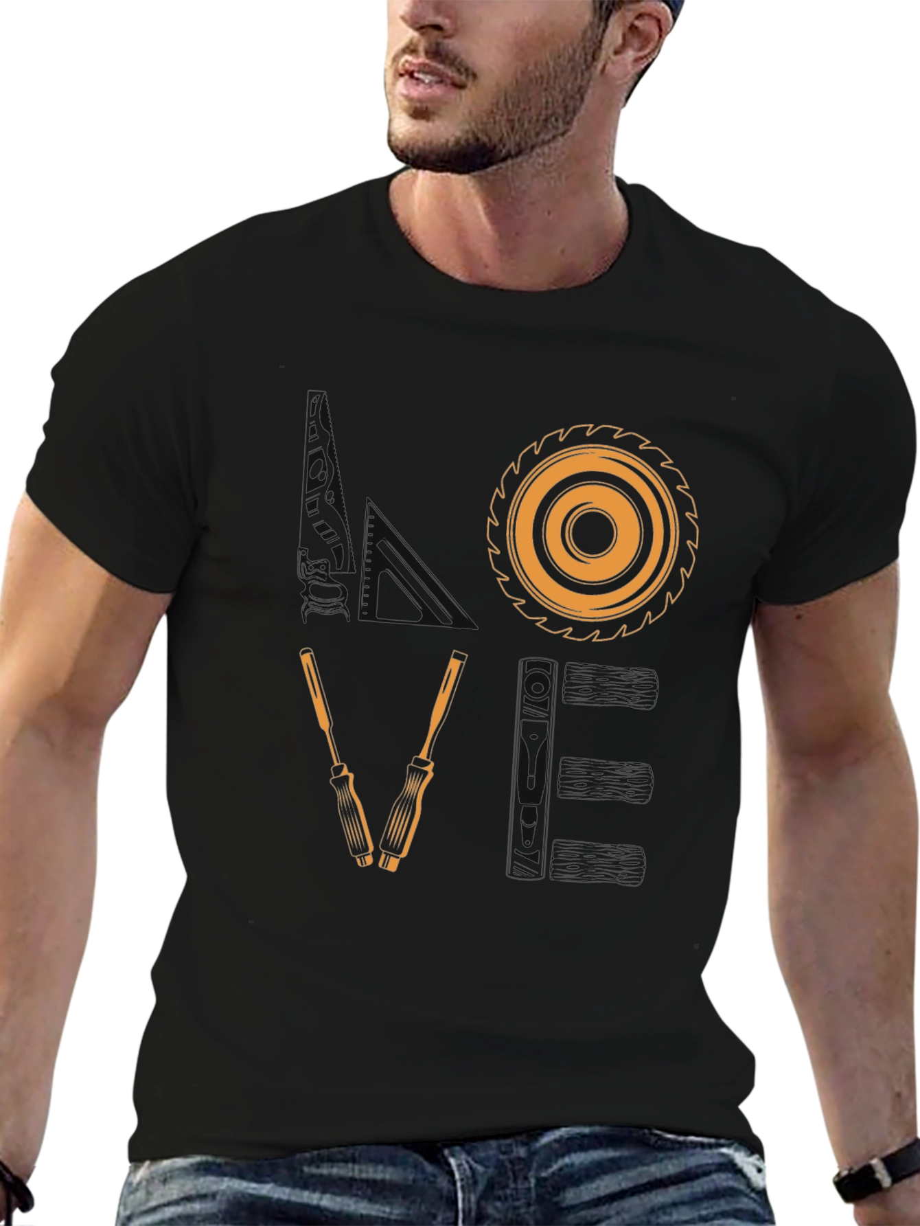 Woodworkers Love T-Shirt: Carpenter Saw & Screwdrivers