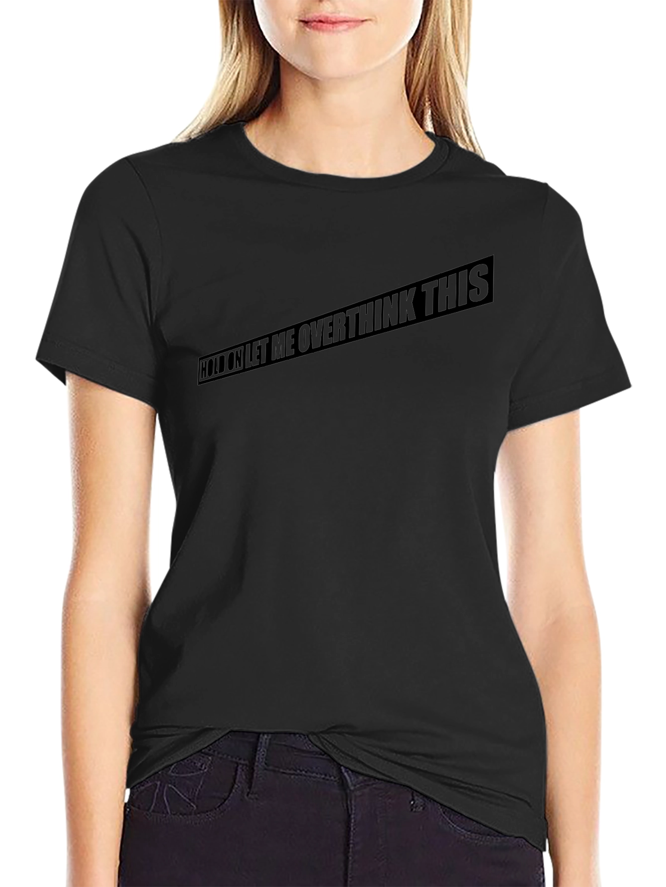 Overthink This Black T-Shirt Funny Slogan Tee
