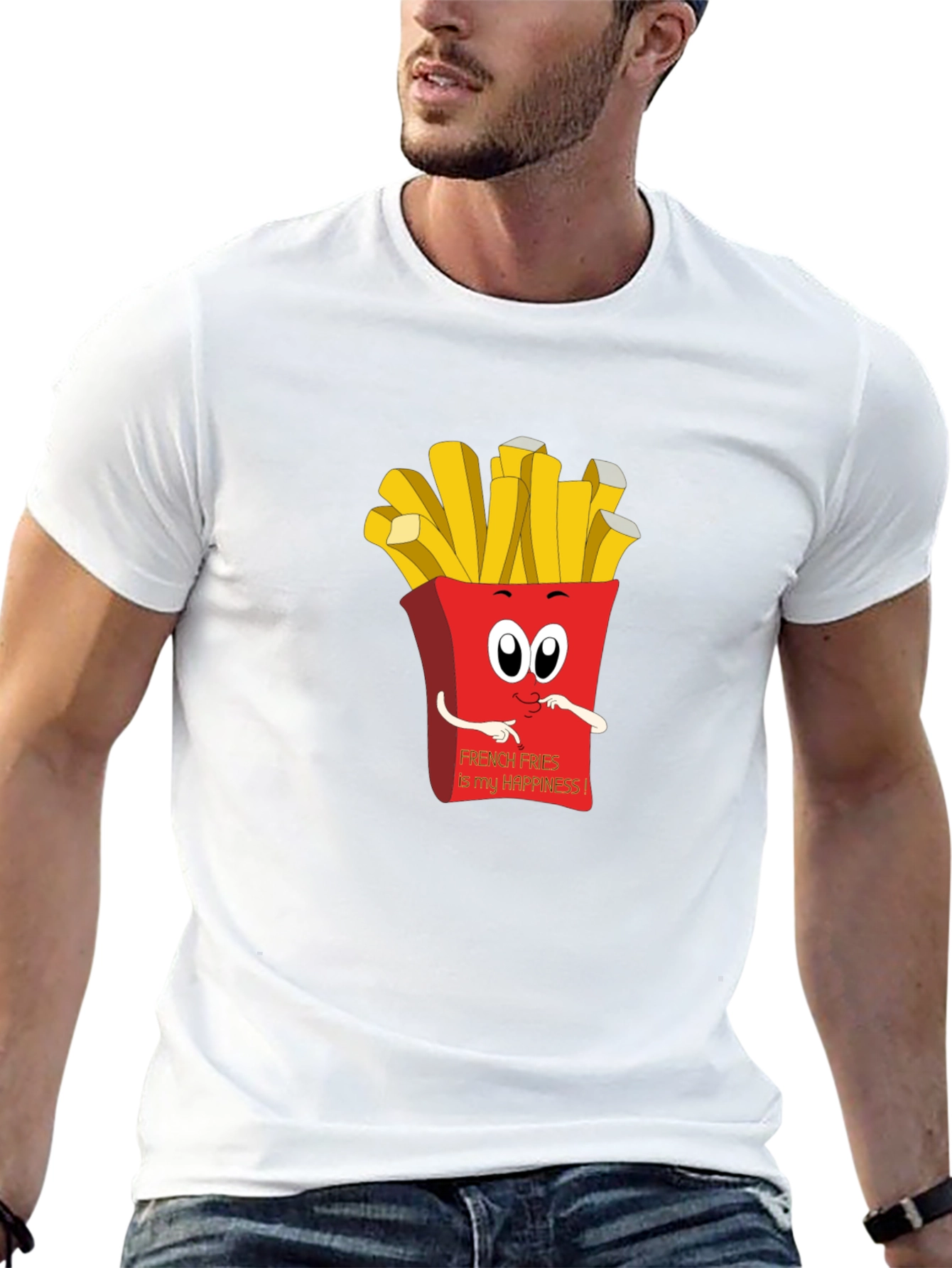 French Fries Happiness Graphic Tee - Black