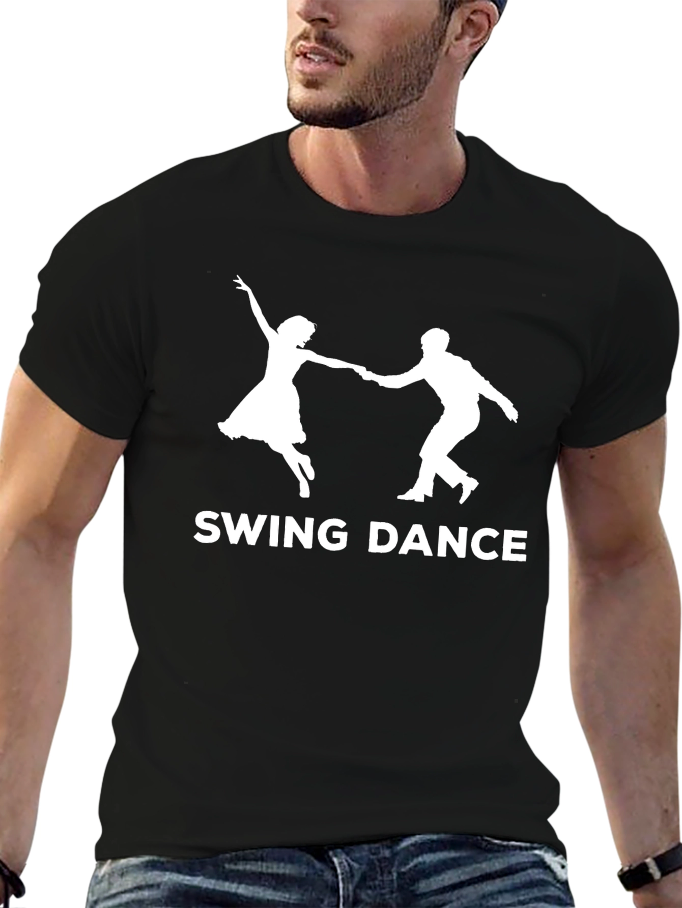 Swing Dance Graphic Tee - Retro Style Black T-Shirt