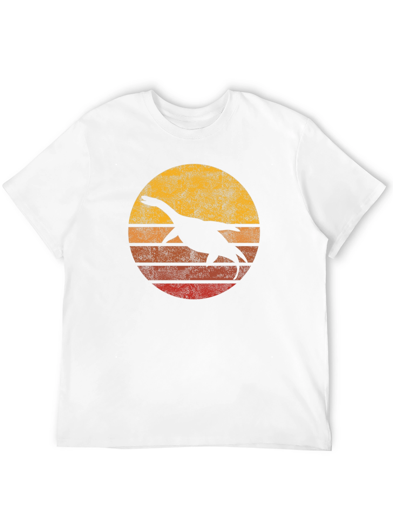 Retro Plesiosaur Sunset Graphic Tee