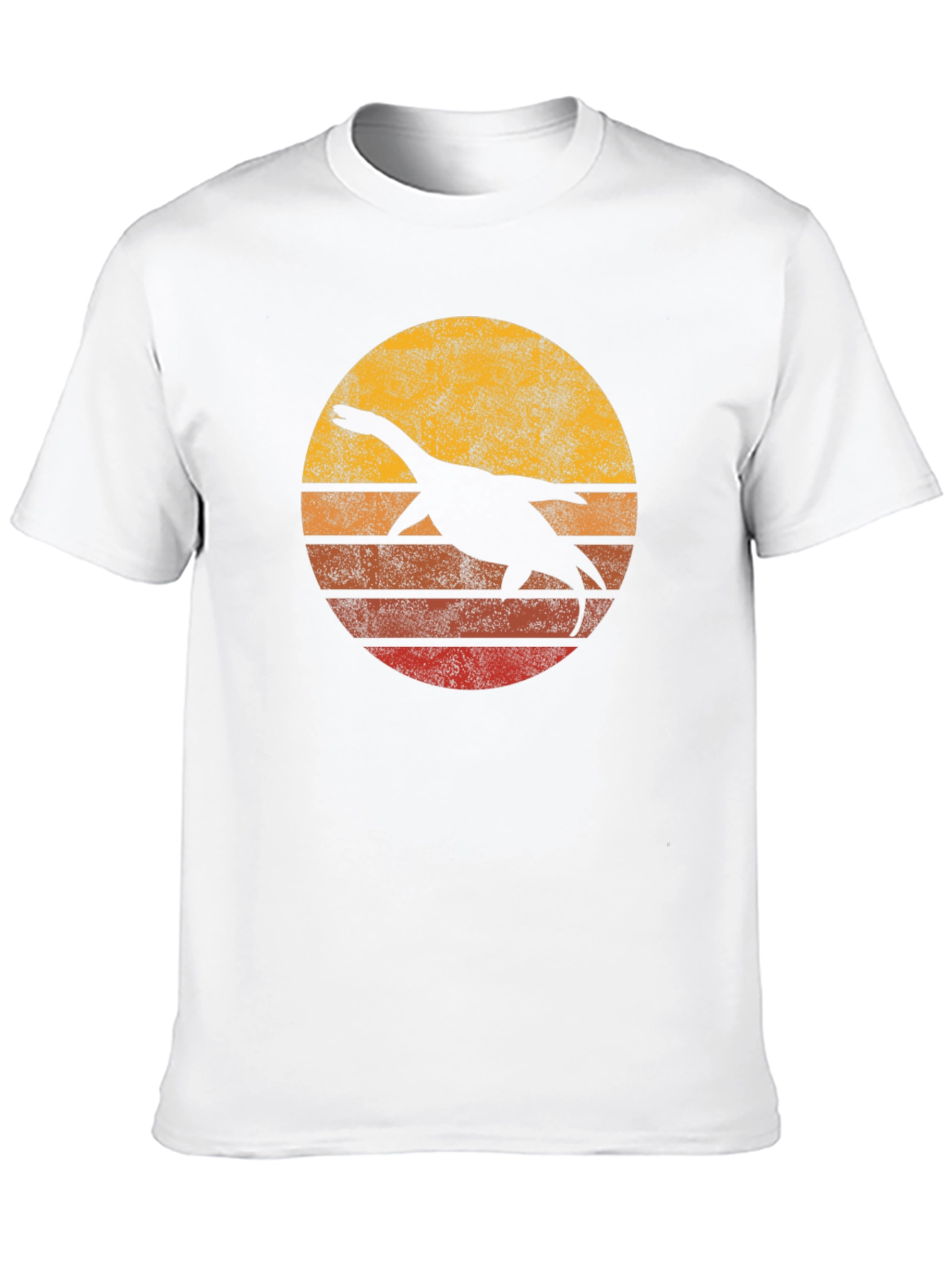 Retro Plesiosaur Sunset Graphic Tee