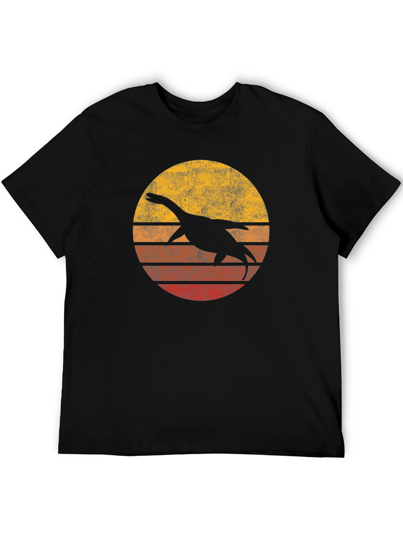 Retro Plesiosaur Sunset Graphic Tee