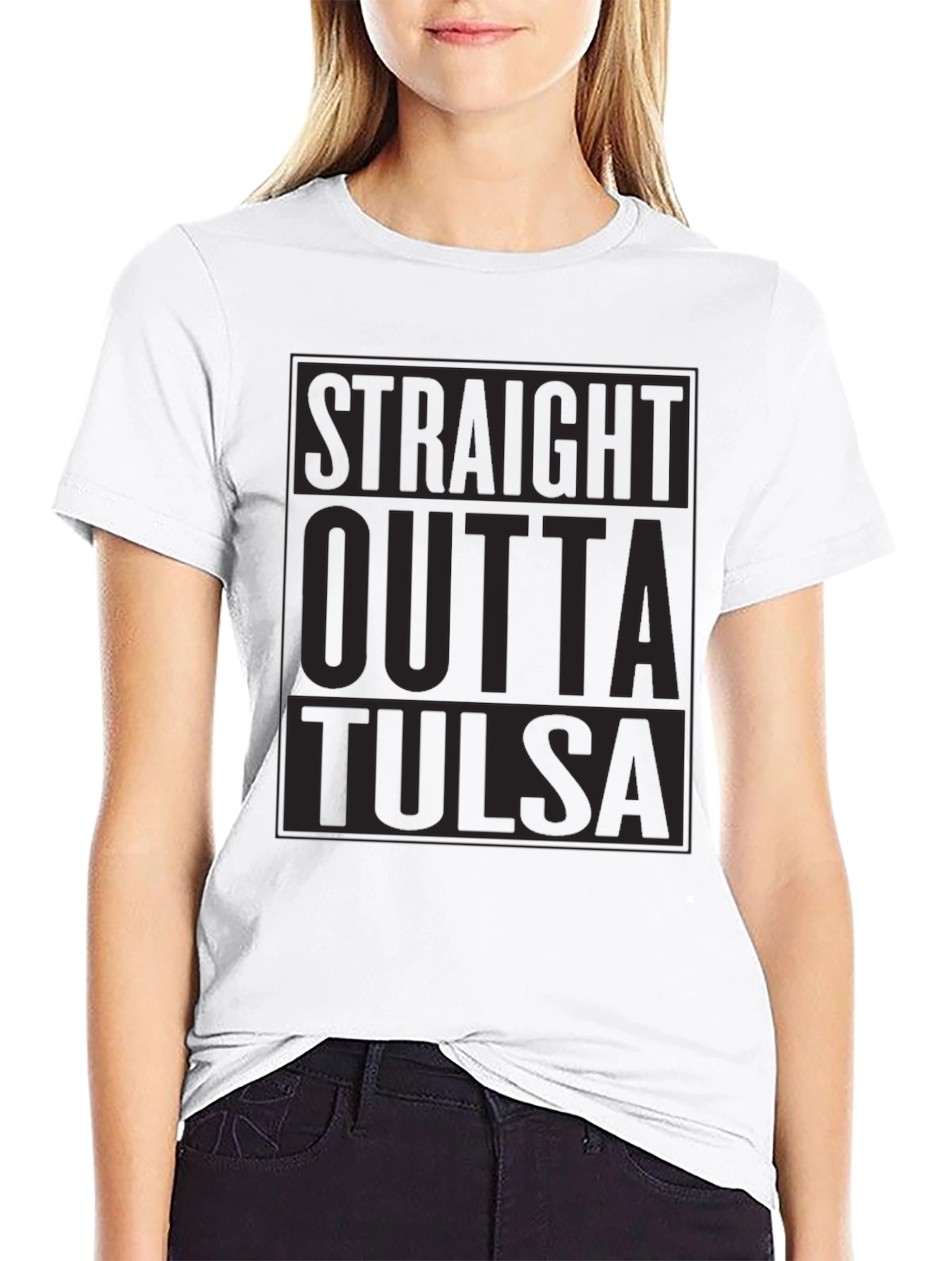 Straight Outta Tulsa Black T-Shirt