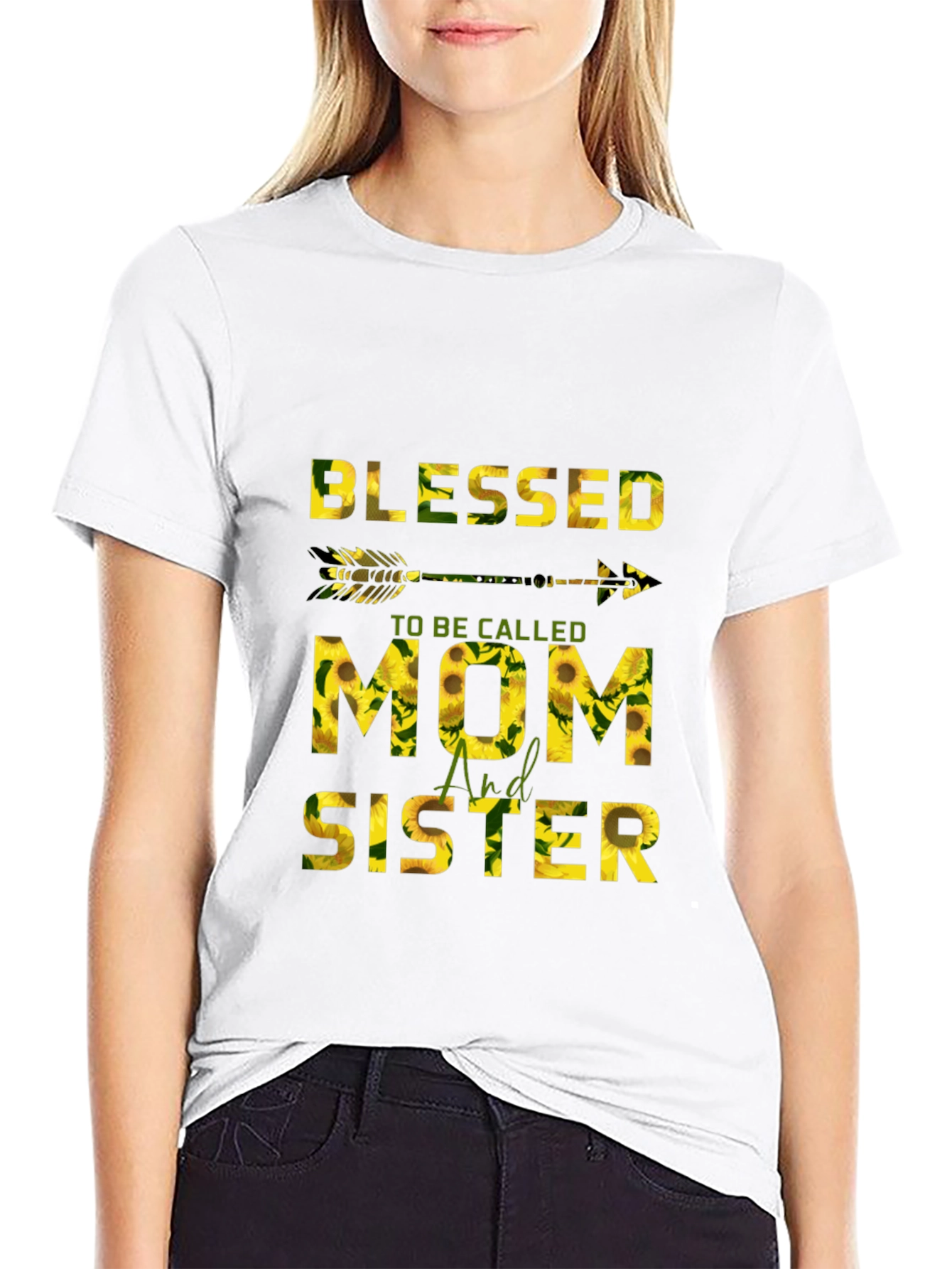 Blessed Mom & Sister Sunflower Graphic Tee
