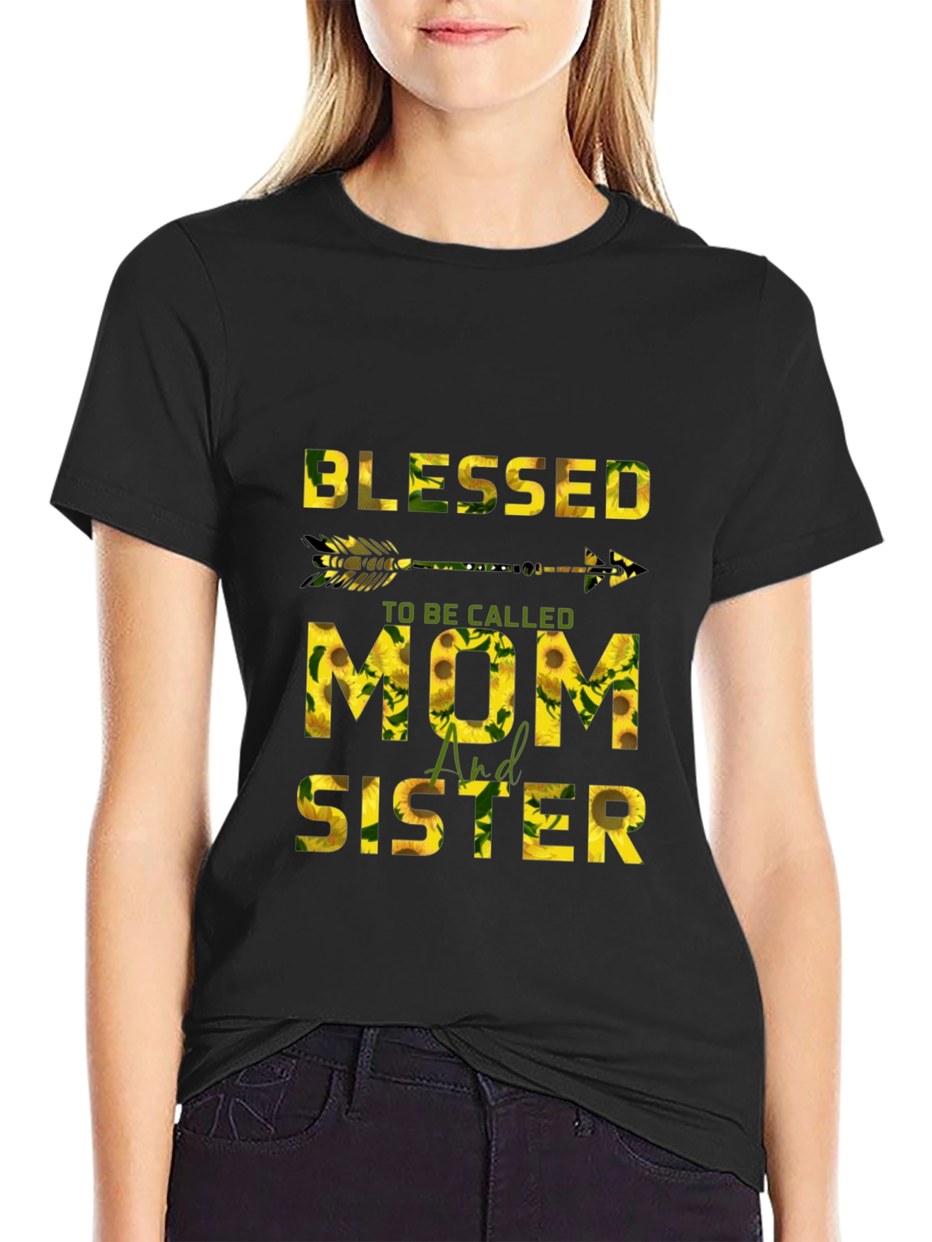 Blessed Mom & Sister Sunflower Graphic Tee