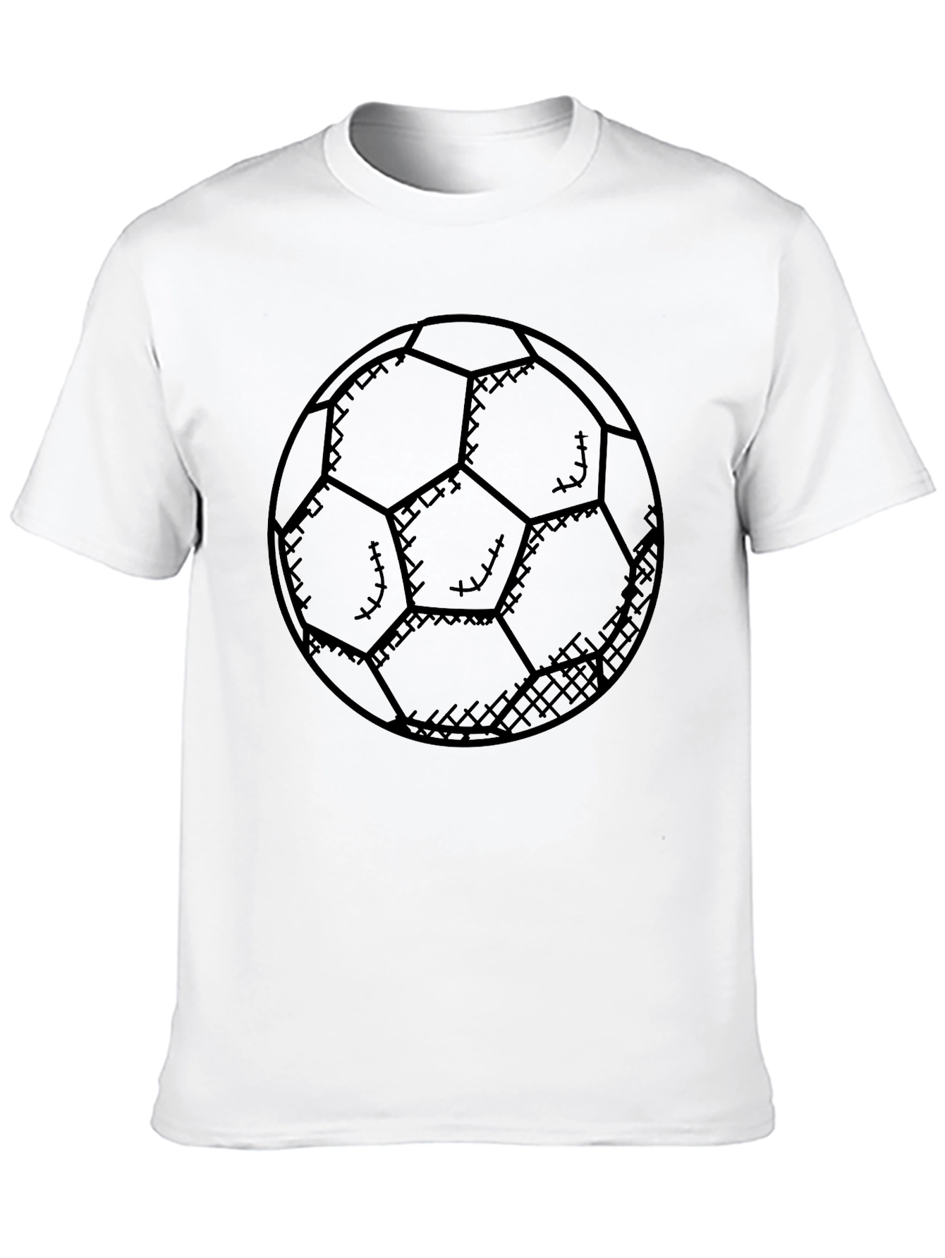 Soccer Ball Graphic Tee - Black Cotton Casual Shirt